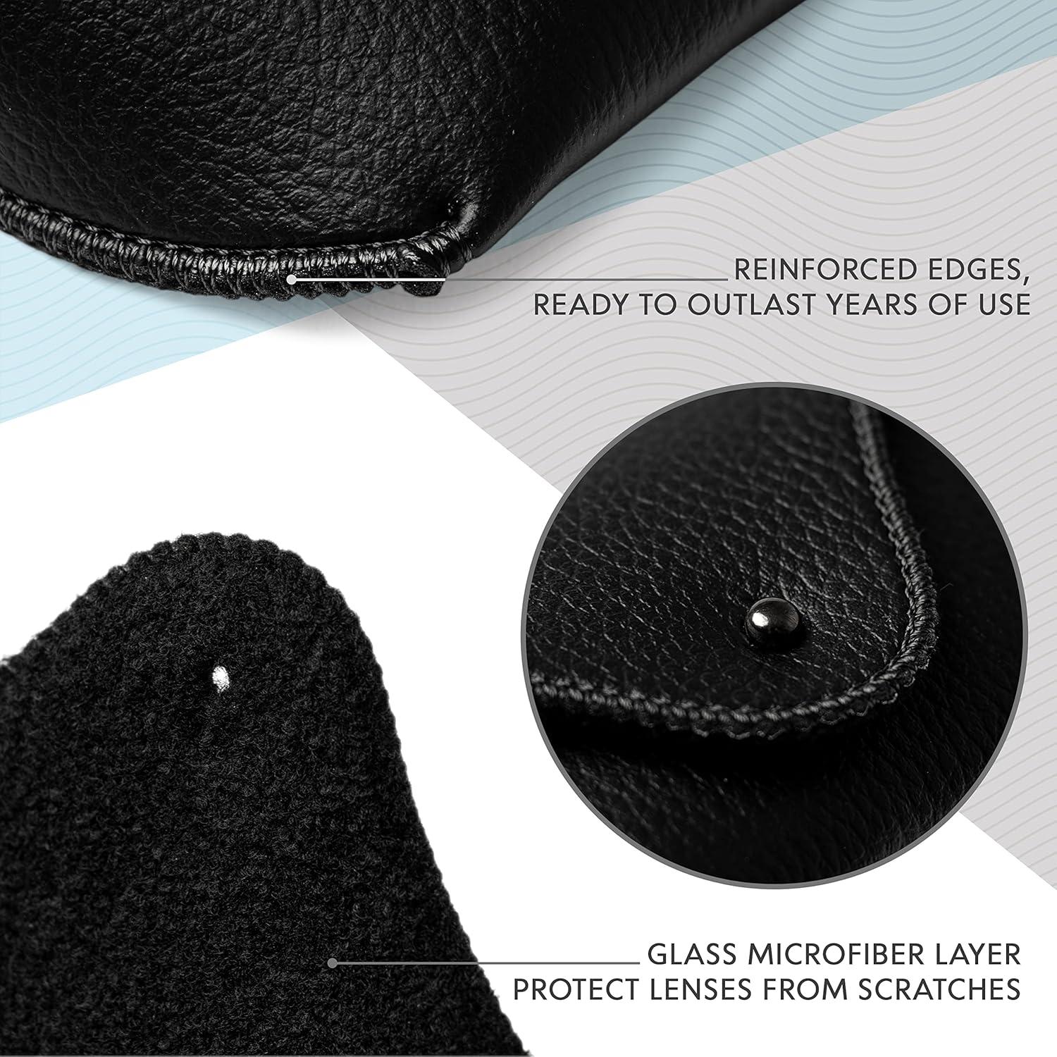 Funda de Gafas de PU Cuero Negra Orsus Mediana Grande