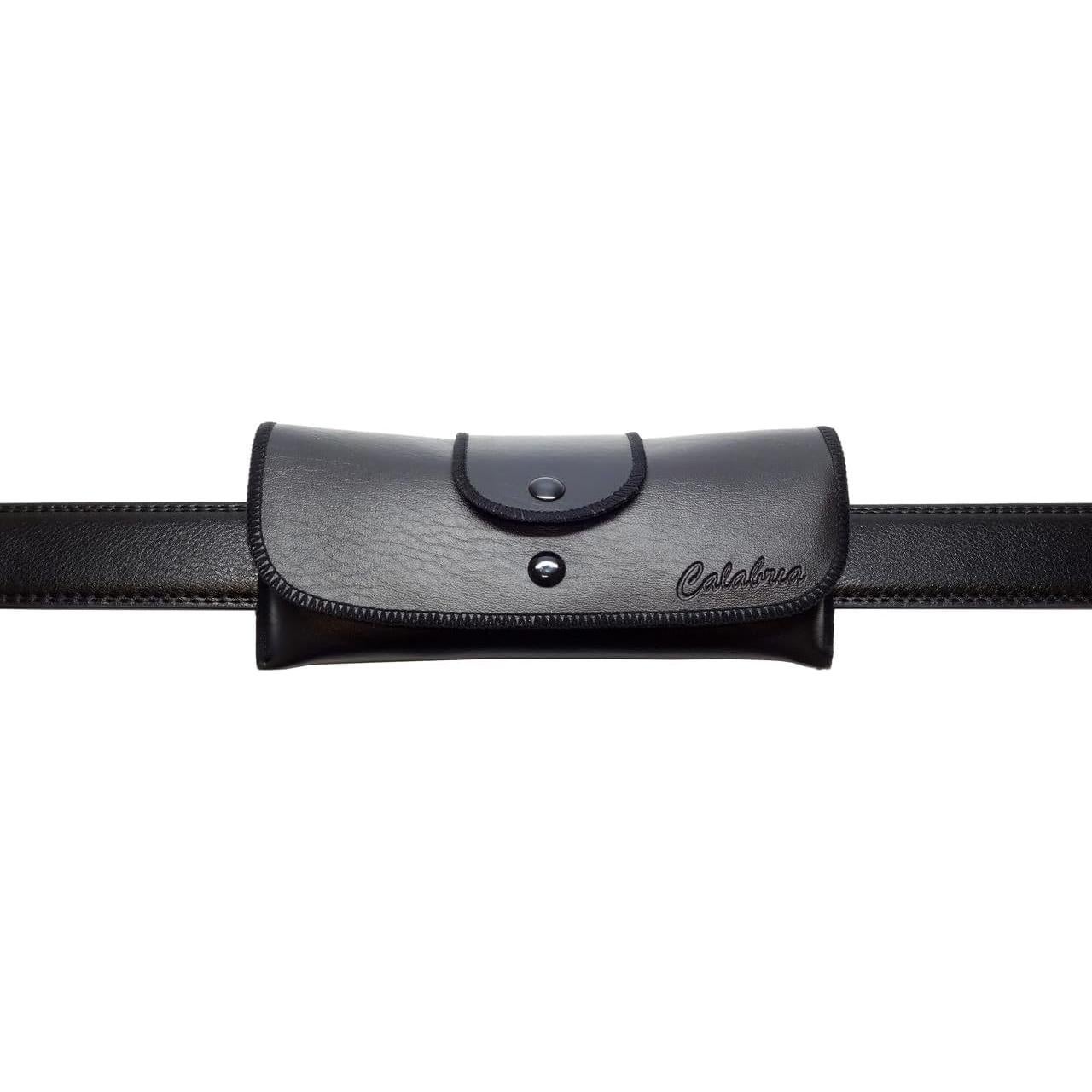 Funda para Gafas Calabria de Cuero Sintético Negro Grande