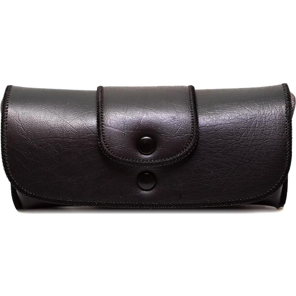 Funda para Gafas Calabria de Cuero Sintético Negro Grande