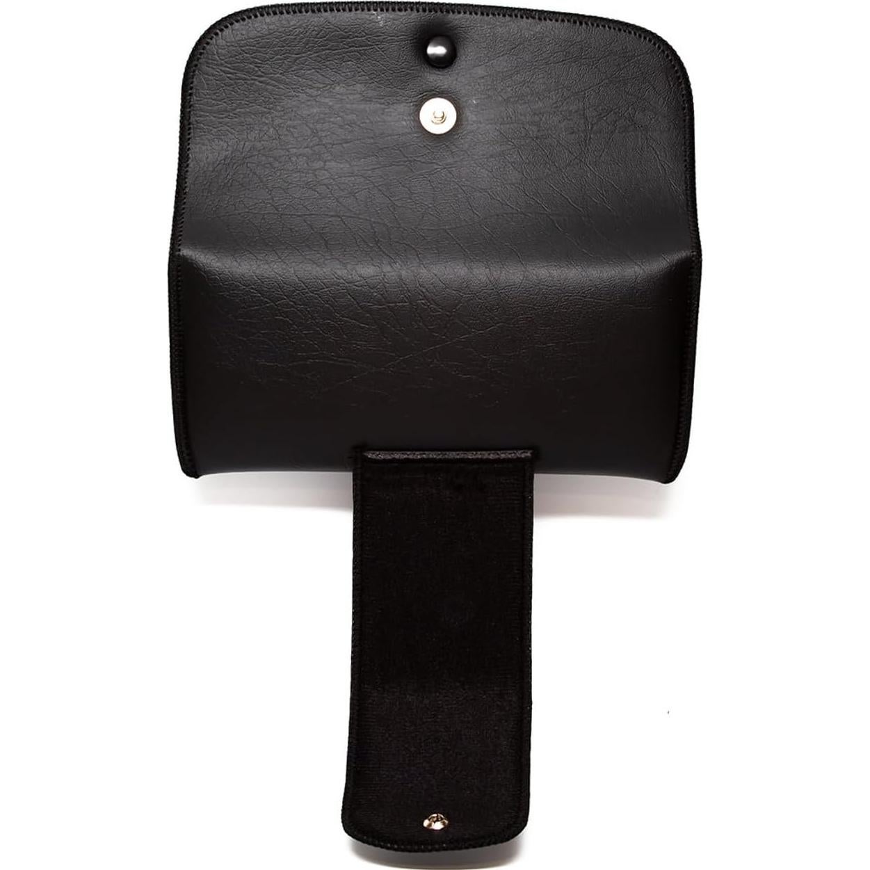 Funda para Gafas Calabria de Cuero Sintético Negro Grande