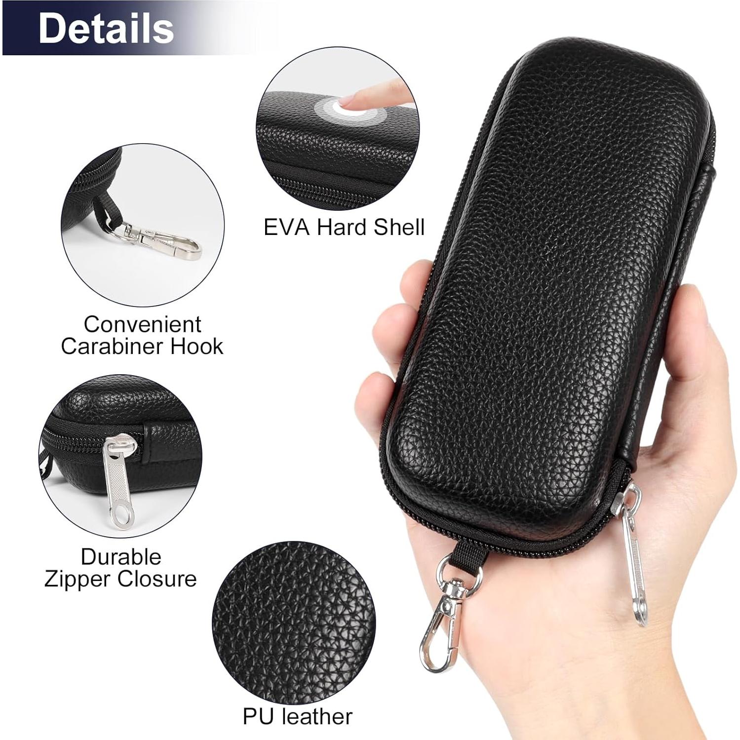 Estuche Doble para Gafas de Sol PU Negro con Cierre Cremallera