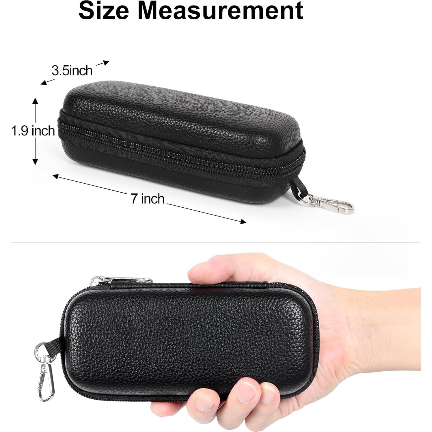 Estuche Doble para Gafas de Sol PU Negro con Cierre Cremallera