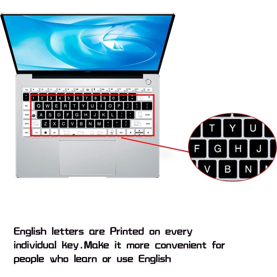 Cubierta de teclado de silicona HRH para Huawei MateBook 13.9"