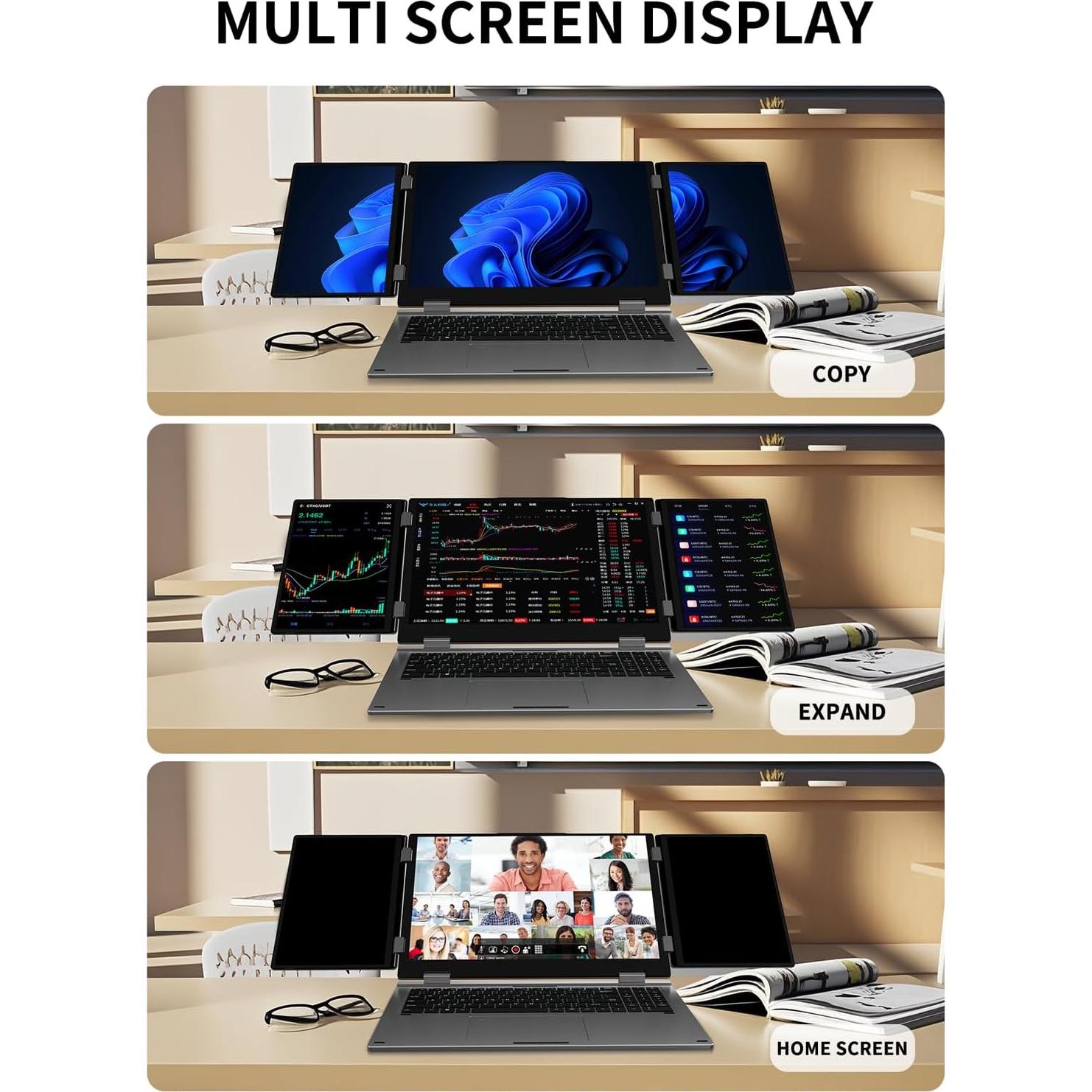 Portátil KOOFORWAY Max16 Triple Pantalla 16" + 10.5" x2, i7, 32GB RAM, 2TB SSD