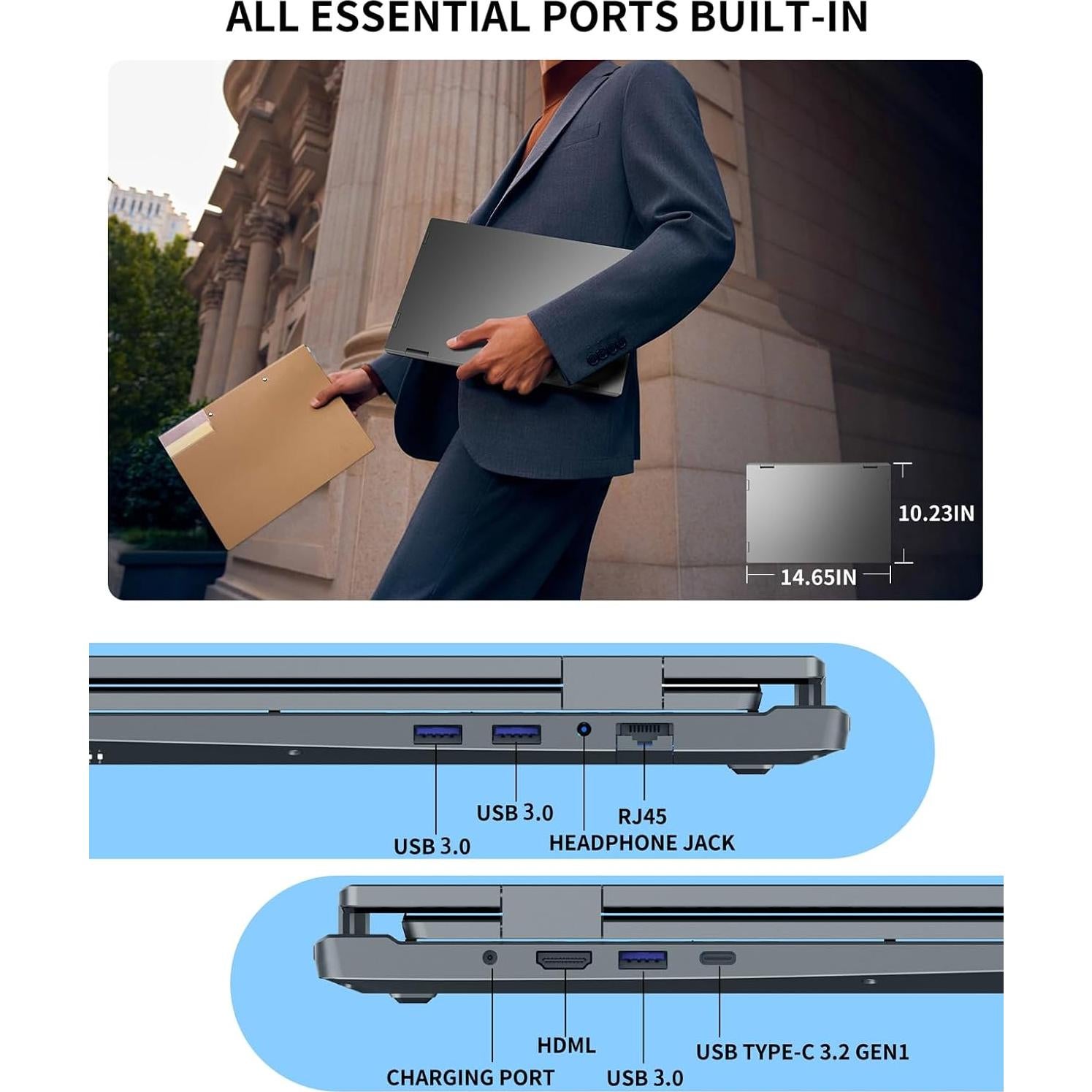 Portátil KOOFORWAY Max16 Triple Pantalla 16" + 10.5" x2, i7, 32GB RAM, 2TB SSD