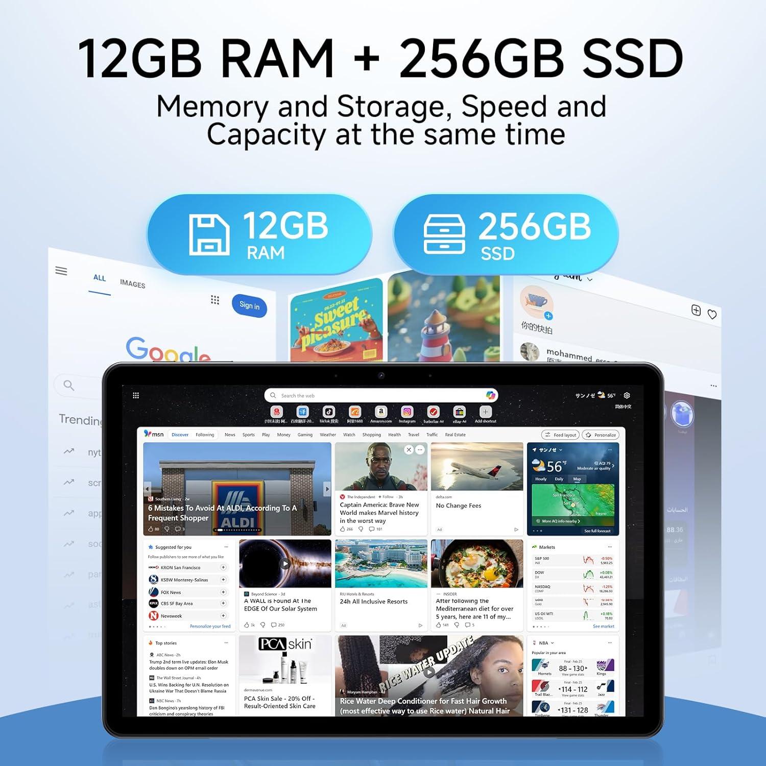 Laptop 2 en 1 EYY 10.1" Touch, 12GB RAM, 256GB SSD, Win 11