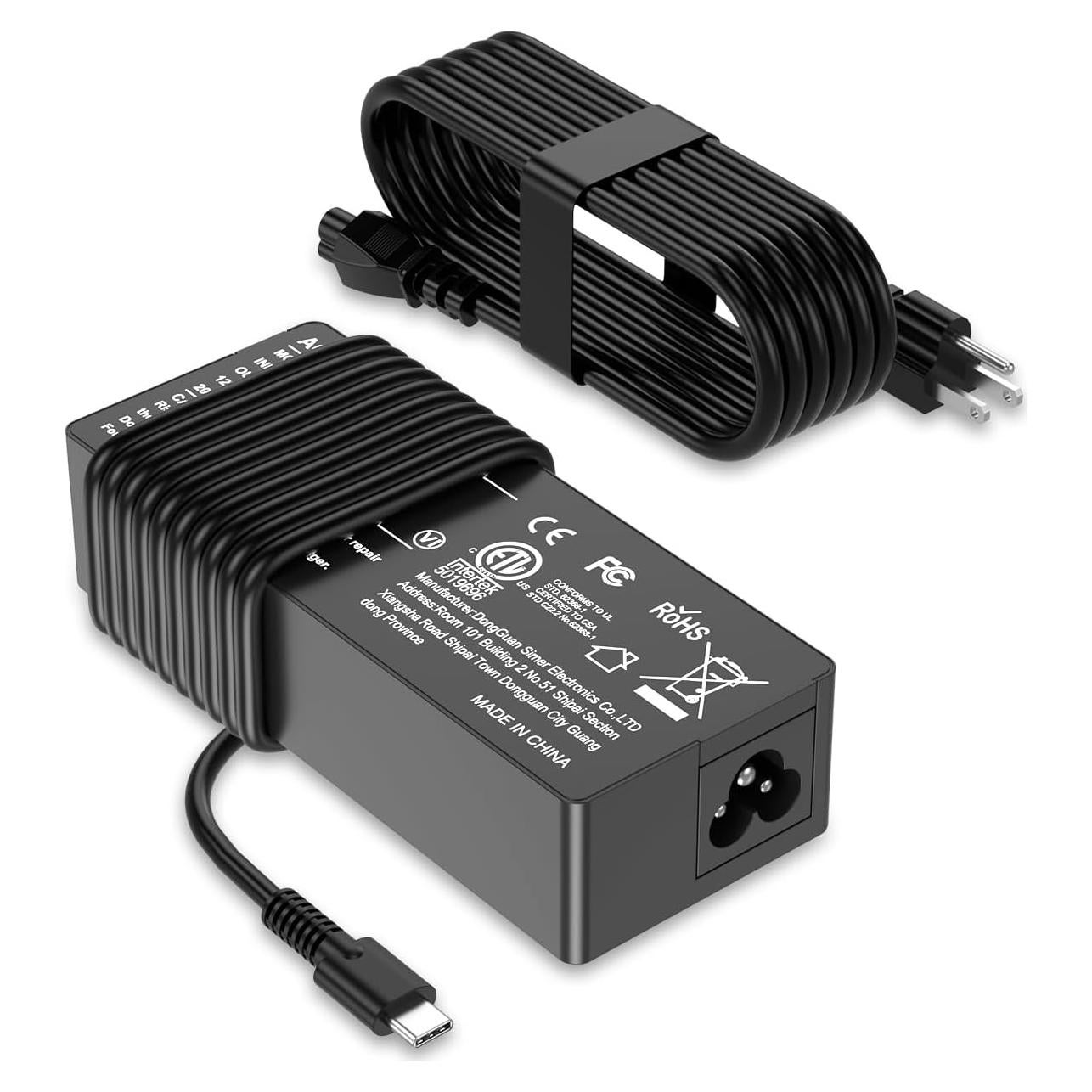 IEFUU Universal USB C Laptop Charger 100W Compatible with Lenovo Dell Acer HP MacBook ASUS MSI Samsung Google Huawei Matebook Type C Chromebook Computer Tablet Power Cord, Work for Any USB C Devices