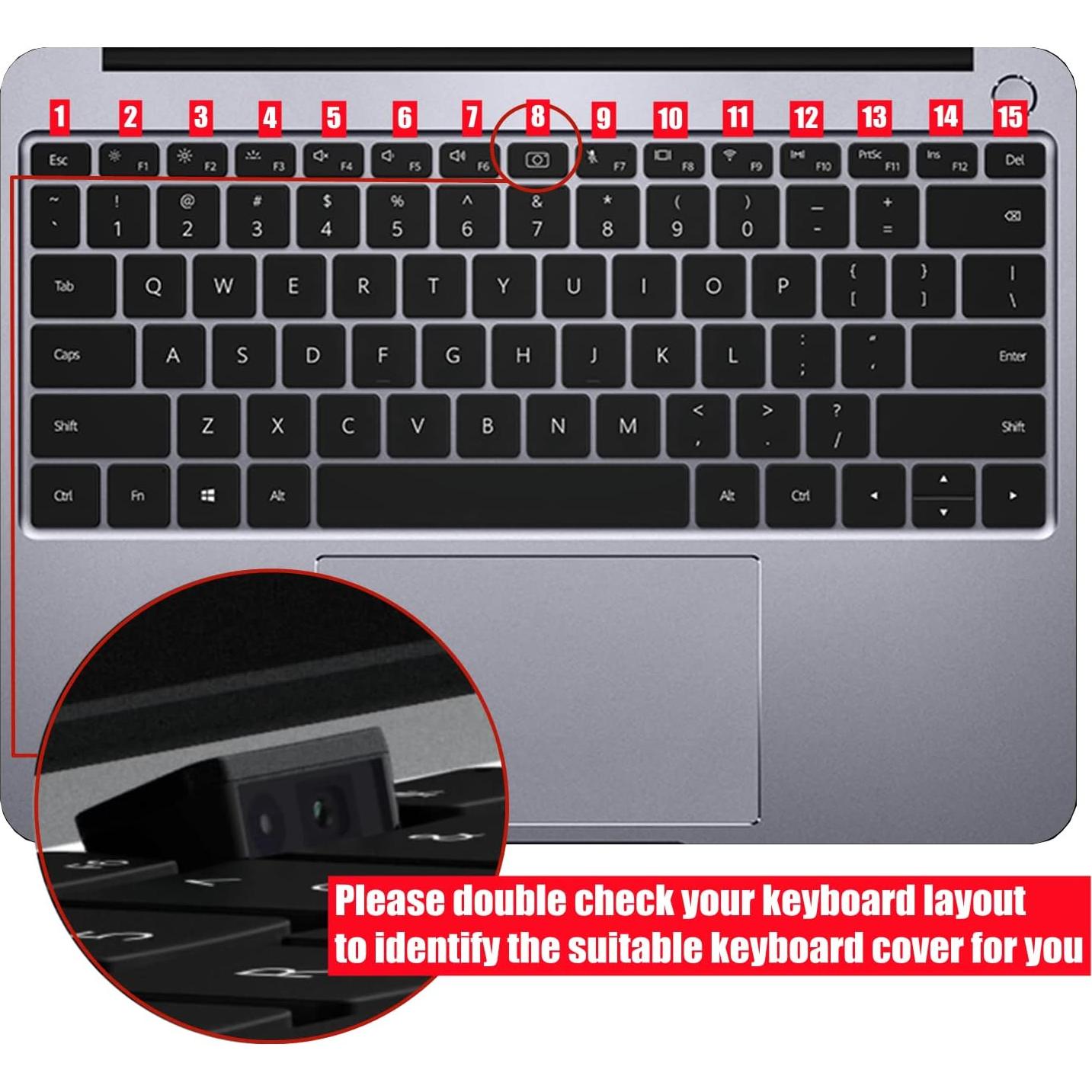 Cubierta de Teclado Silicona Se7enline para Huawei MateBook