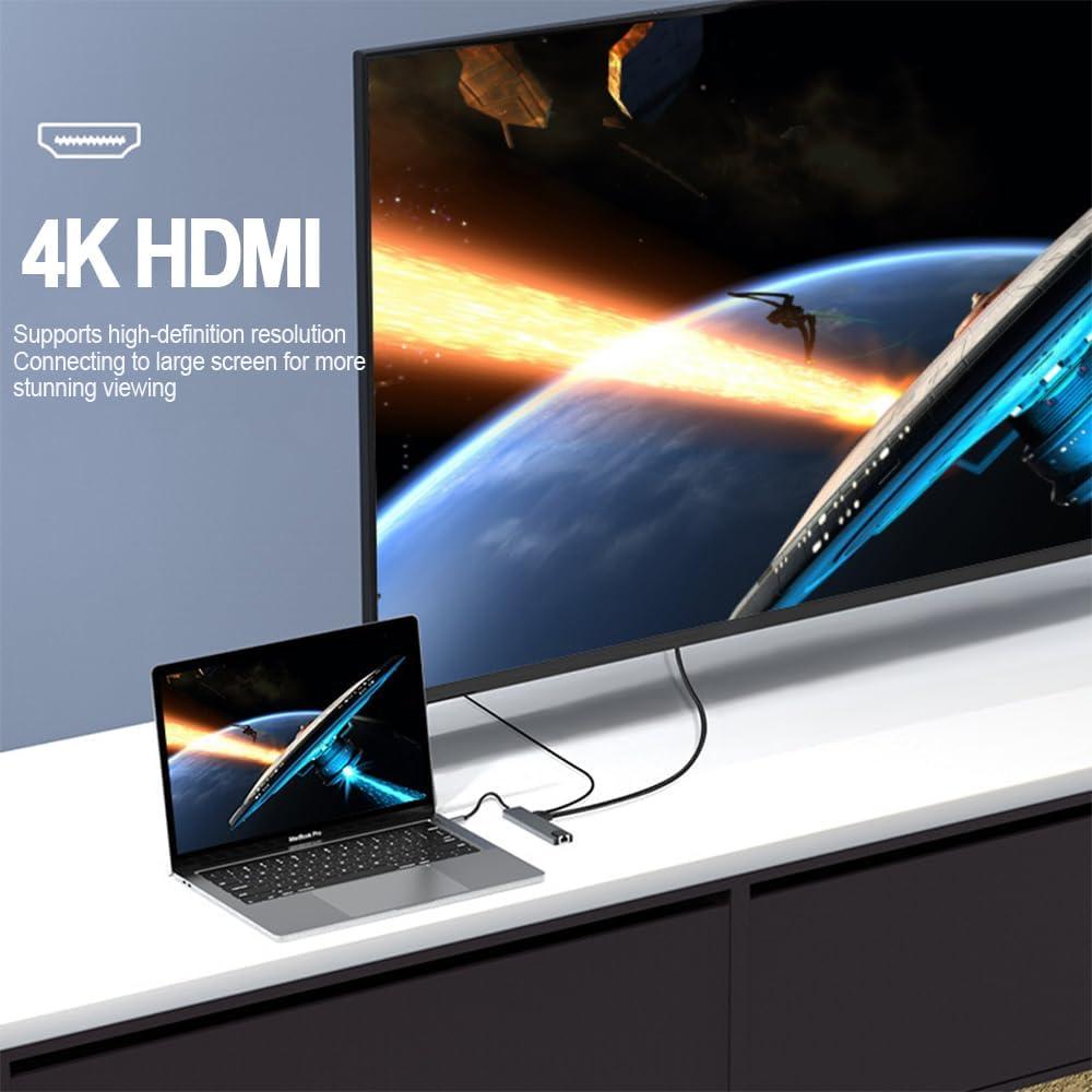 Adaptador Hub USB C 5 en 1 DUOYHIEL con HDMI 4K y 3 USB 3.0