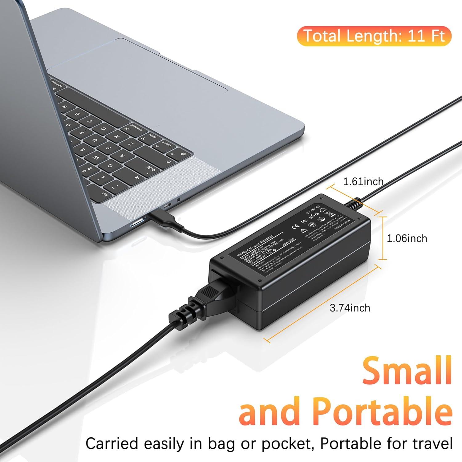 Cargador USB C 45W Universal para Laptop HP Dell Acer Asus
