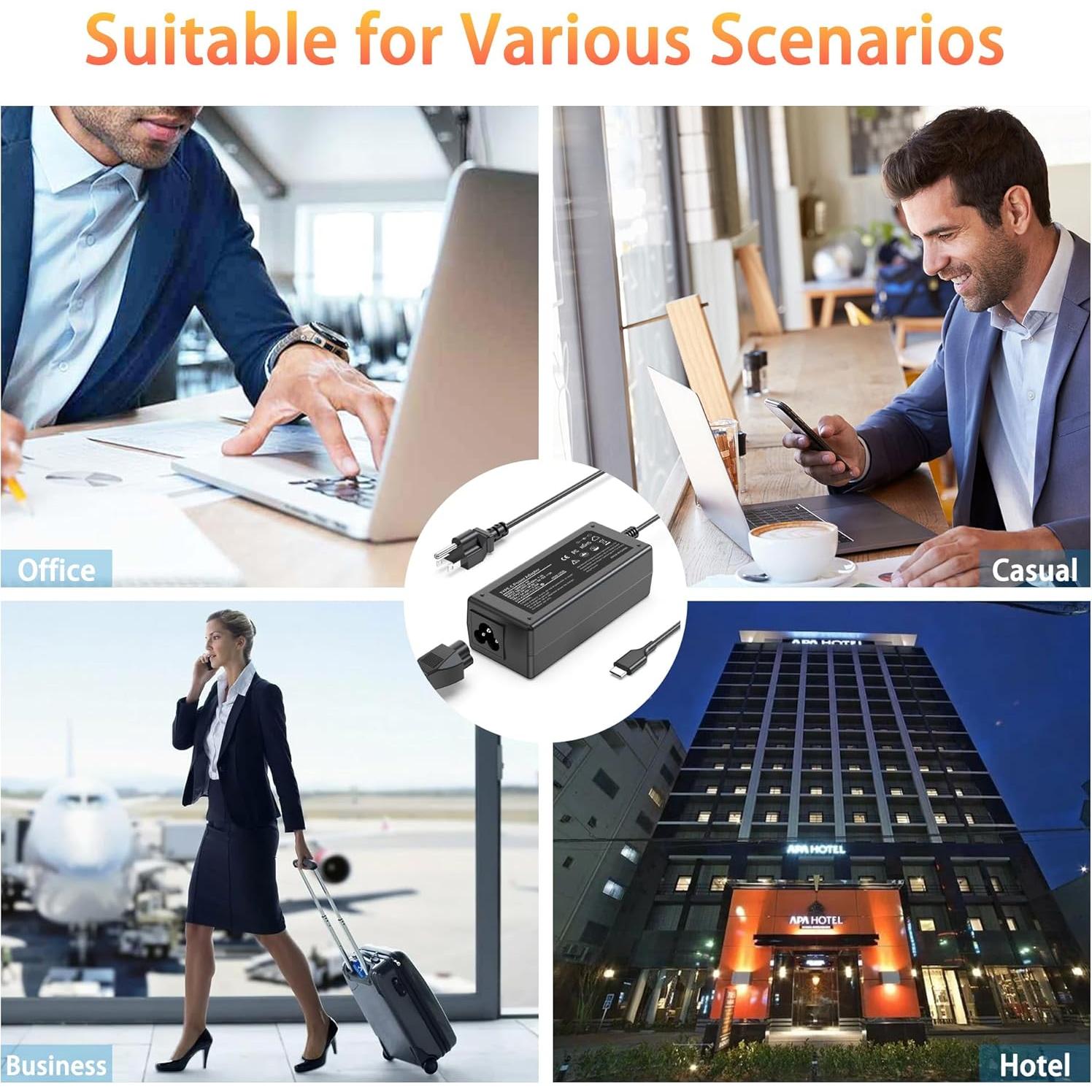 Cargador USB C 45W Universal para Laptop HP Dell Acer Asus