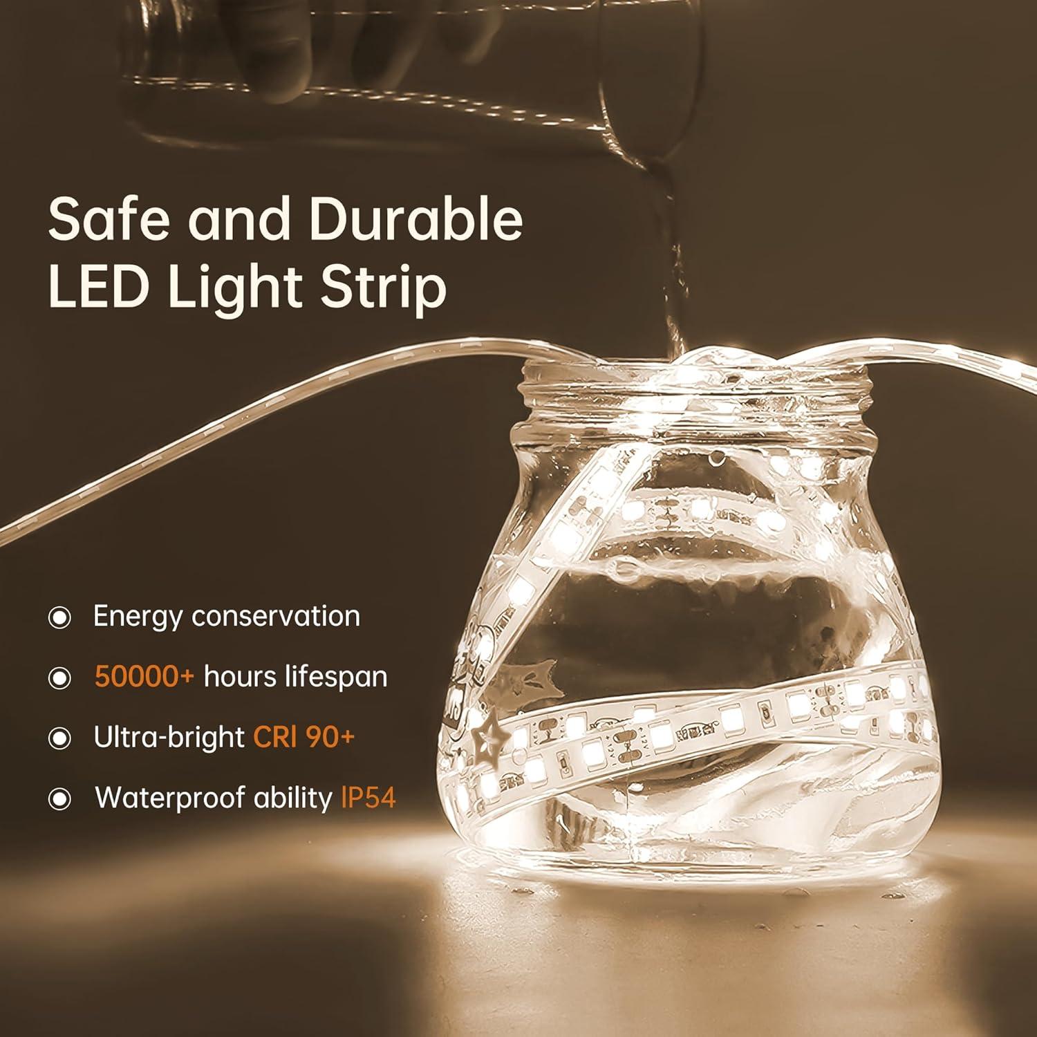 Espejo de baño LED OUMUSU arqueado 91x61cm regulable