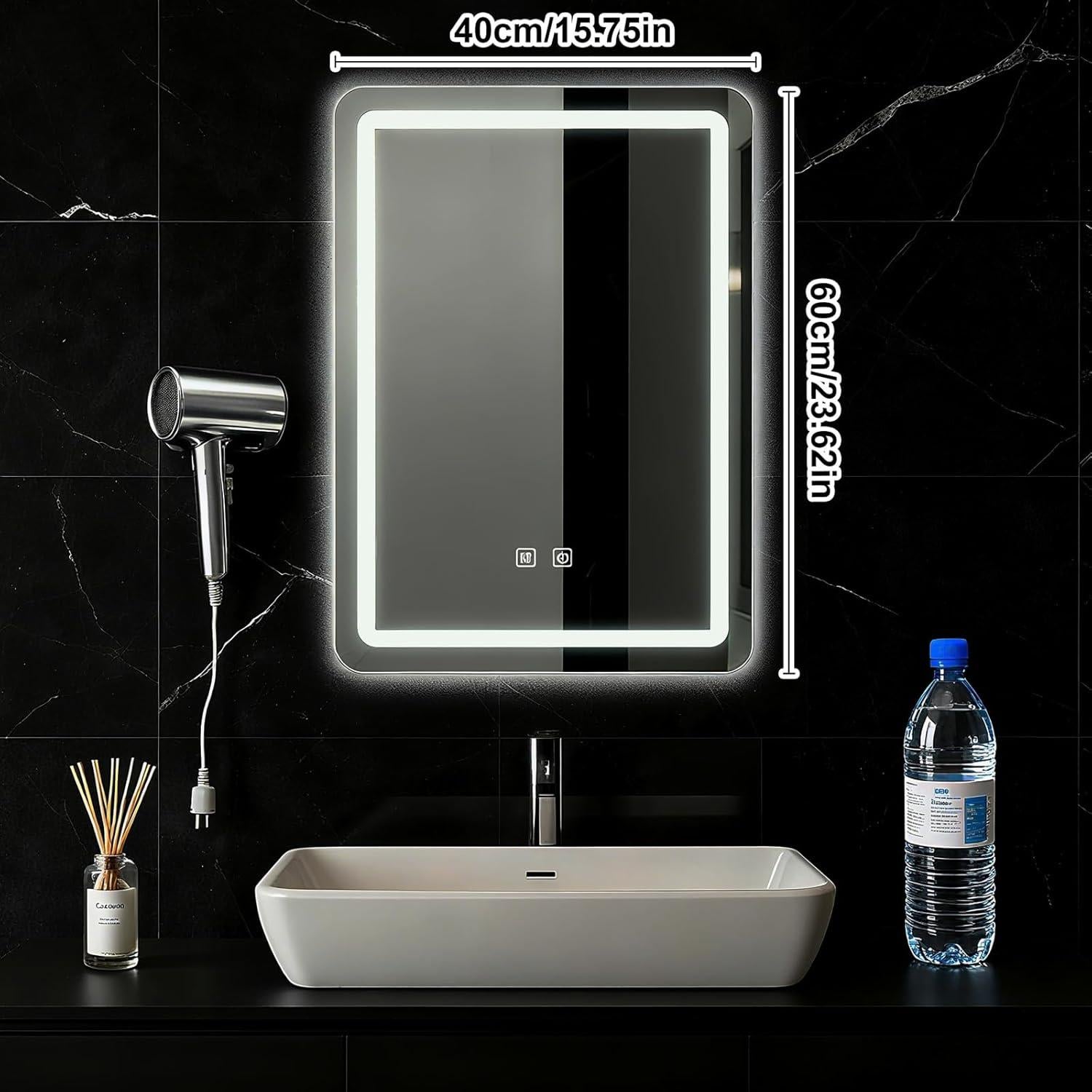 Espejo de Baño LED WARM&LOVE 60.96x40.64cm Antivaho Regulable