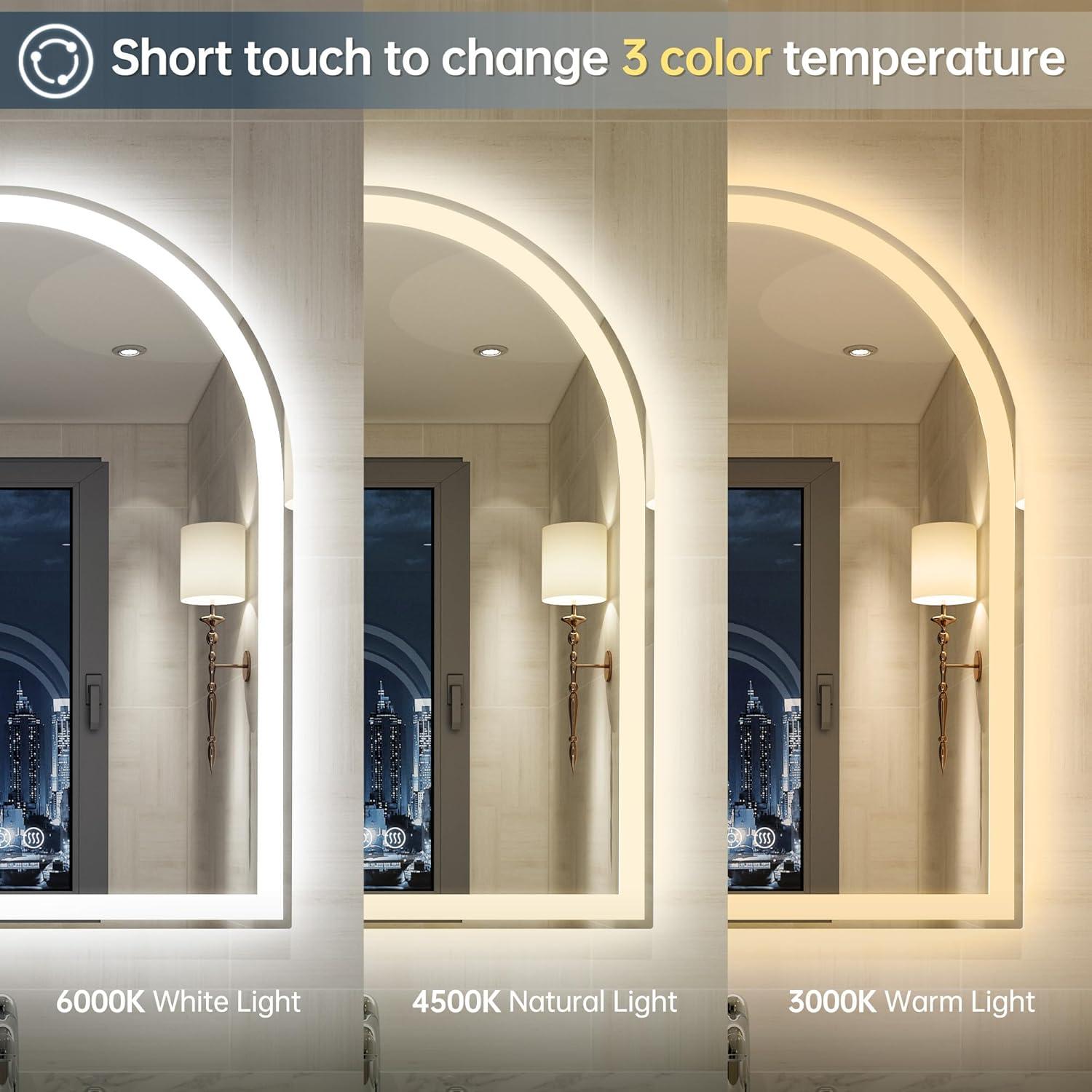 Espejo LED Arqueado BesMirror 61x76 cm Sin Marco Regulable