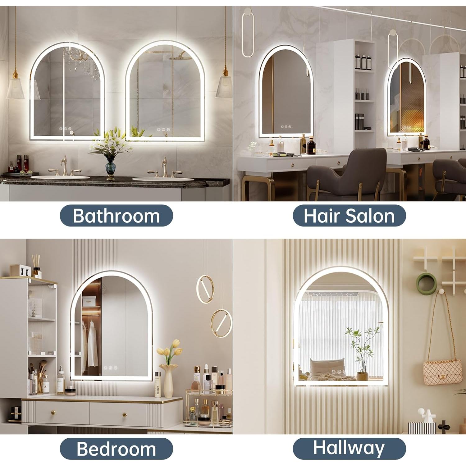 Espejo LED Arqueado BesMirror 61x76 cm Sin Marco Regulable