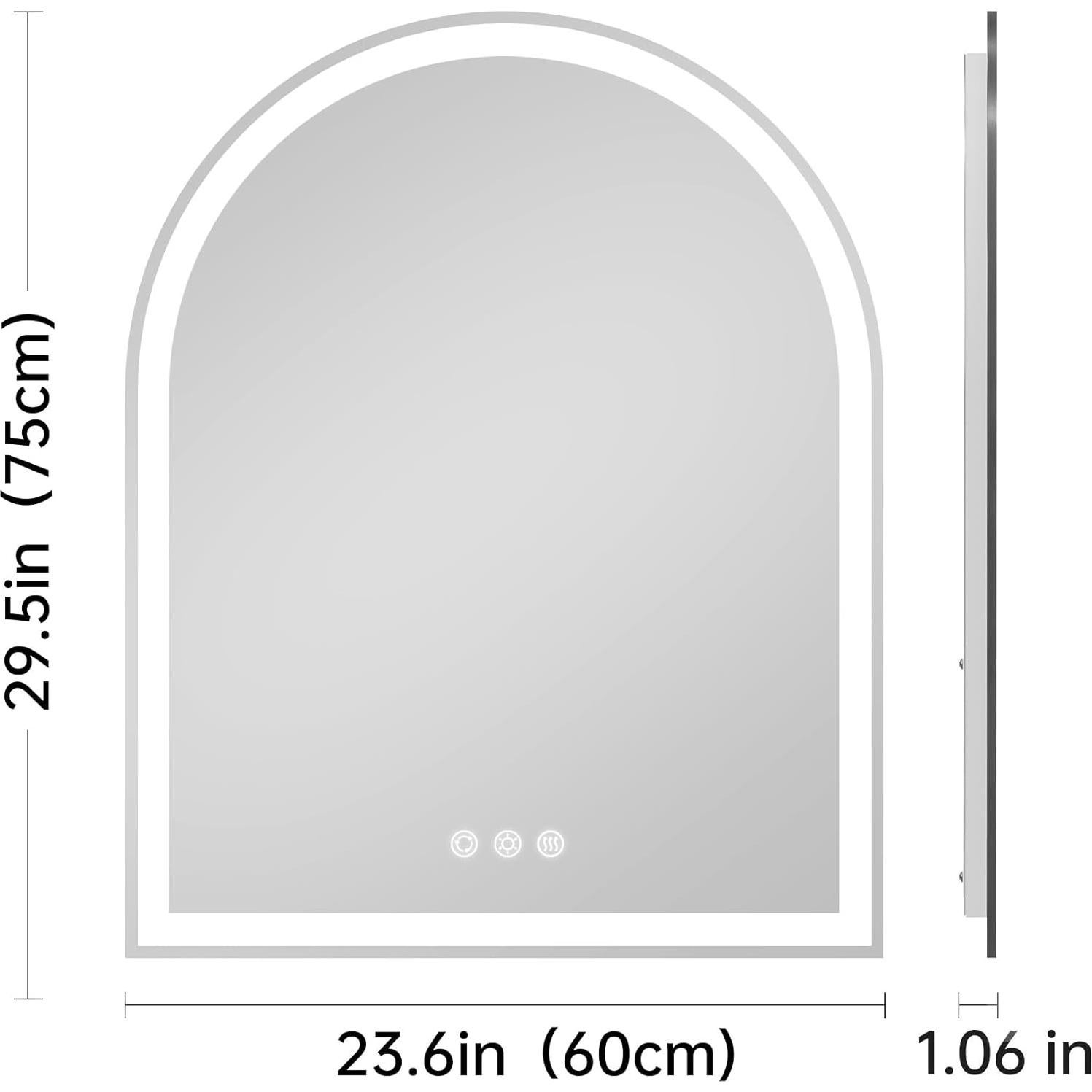 Espejo LED Arqueado BesMirror 61x76 cm Sin Marco Regulable