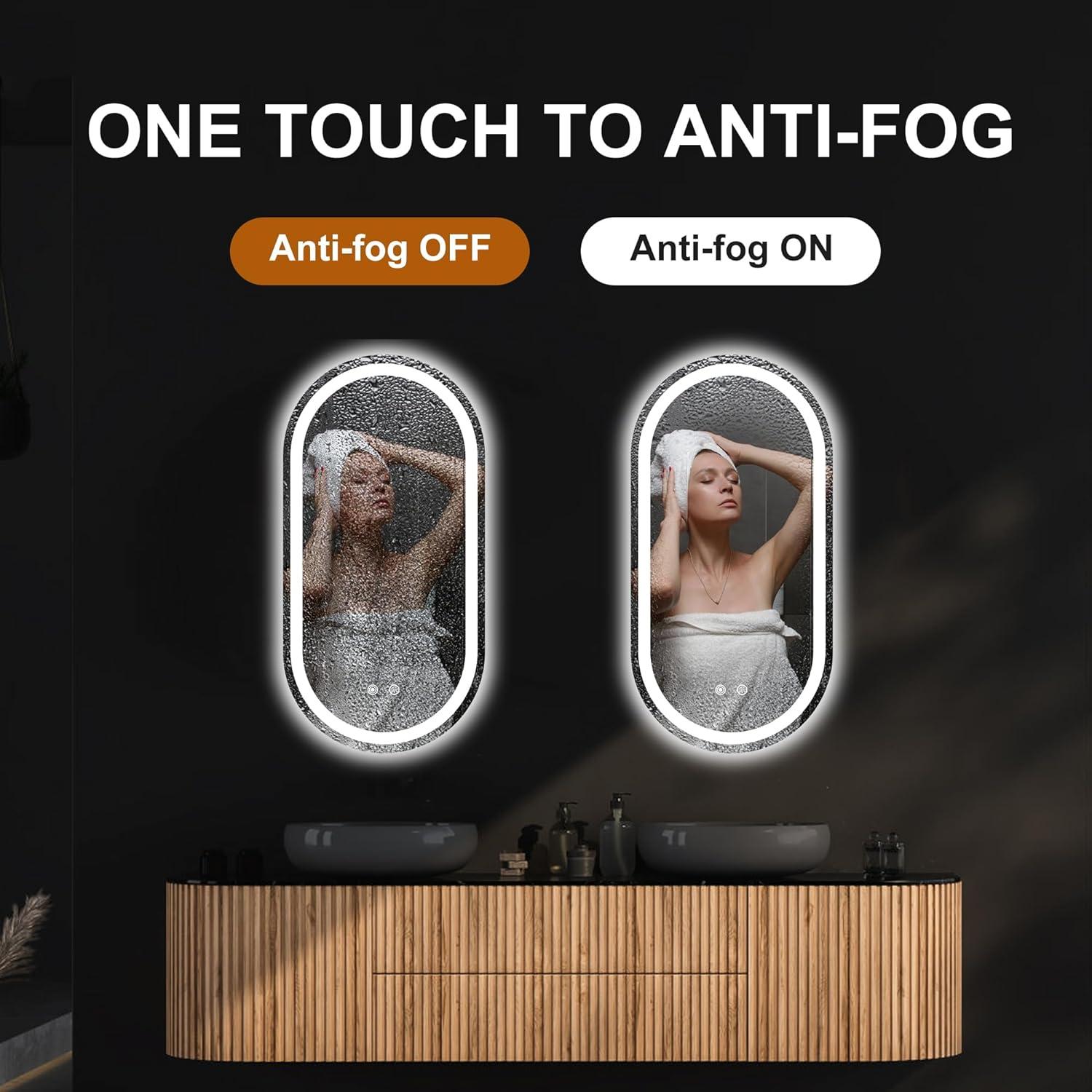 Espejo de Baño LED FORTENY 81x41 cm Antivaho Regulable