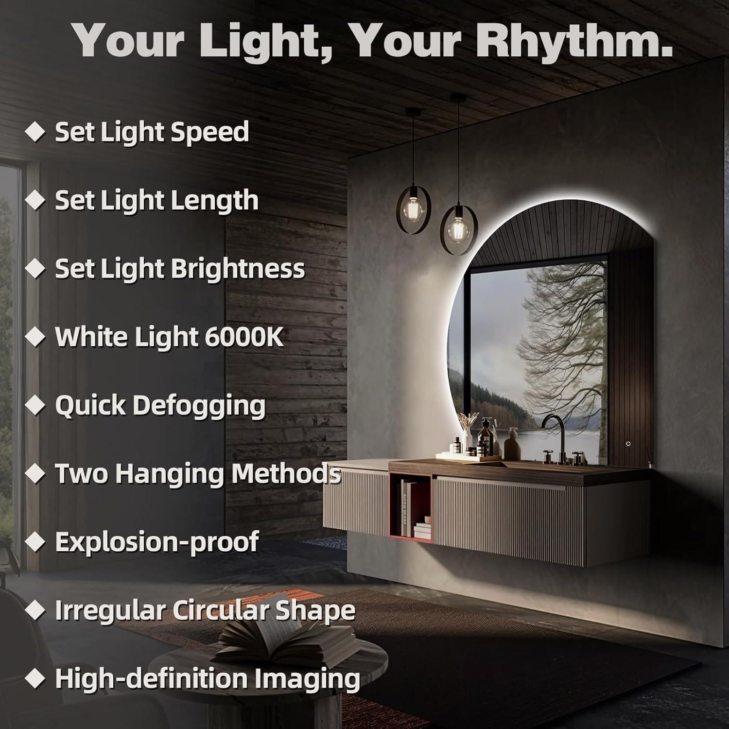 Espejo de Baño LED Niccy 112 cm Anti-vaho y Regulable