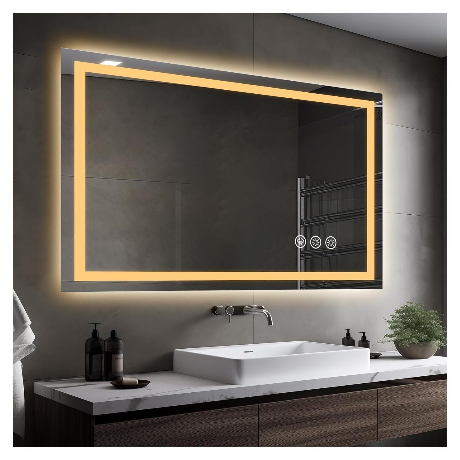 Espejo de Baño LED Moonee 101.6x81.3 cm Anti-Vaho