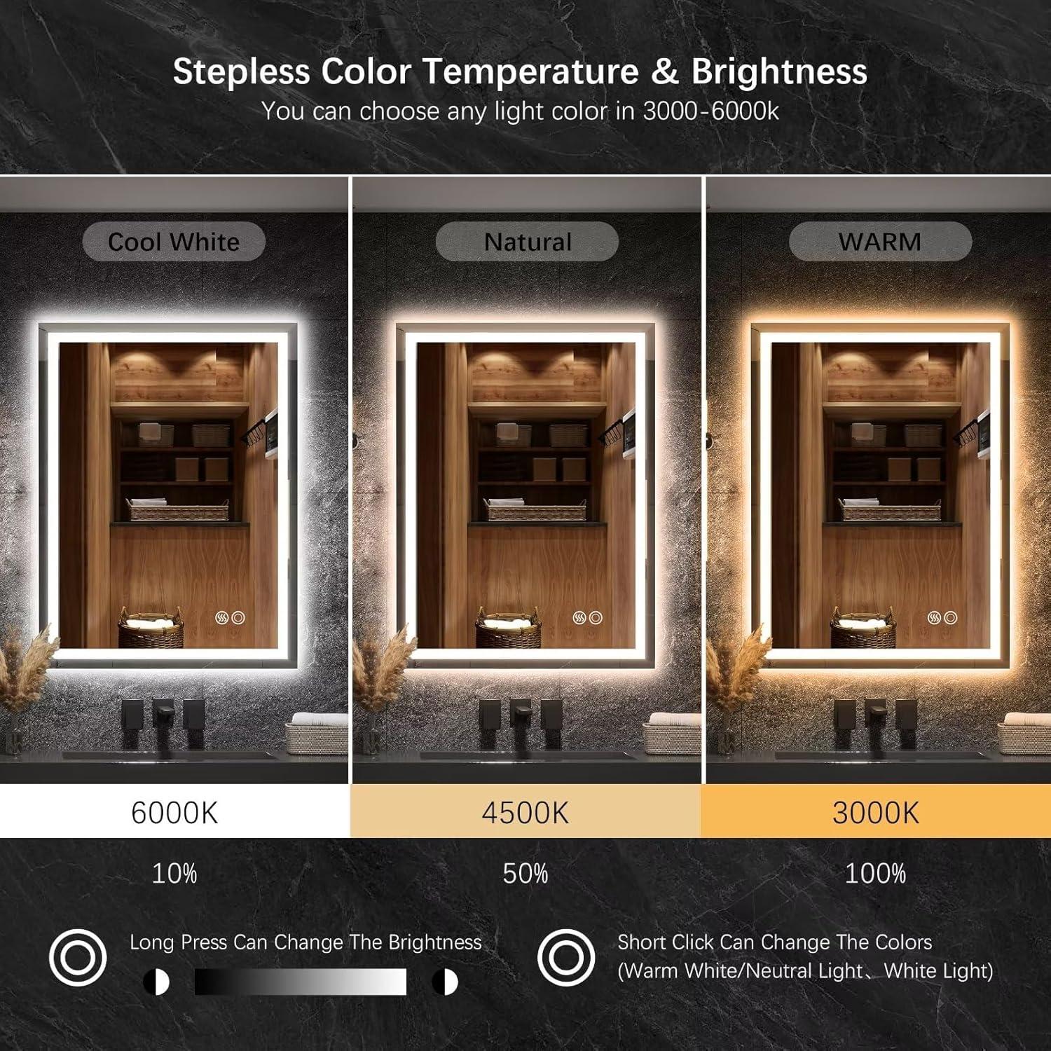 Espejo de Baño LED Moonee 101.6x81.3 cm Anti-Vaho