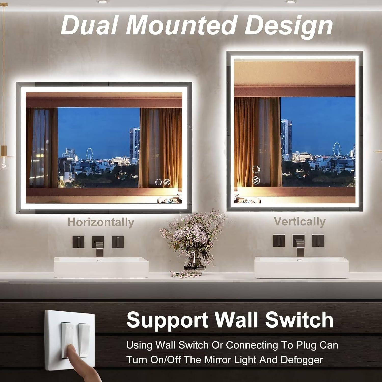 Espejo de Baño LED Moonee 101.6x81.3 cm Anti-Vaho