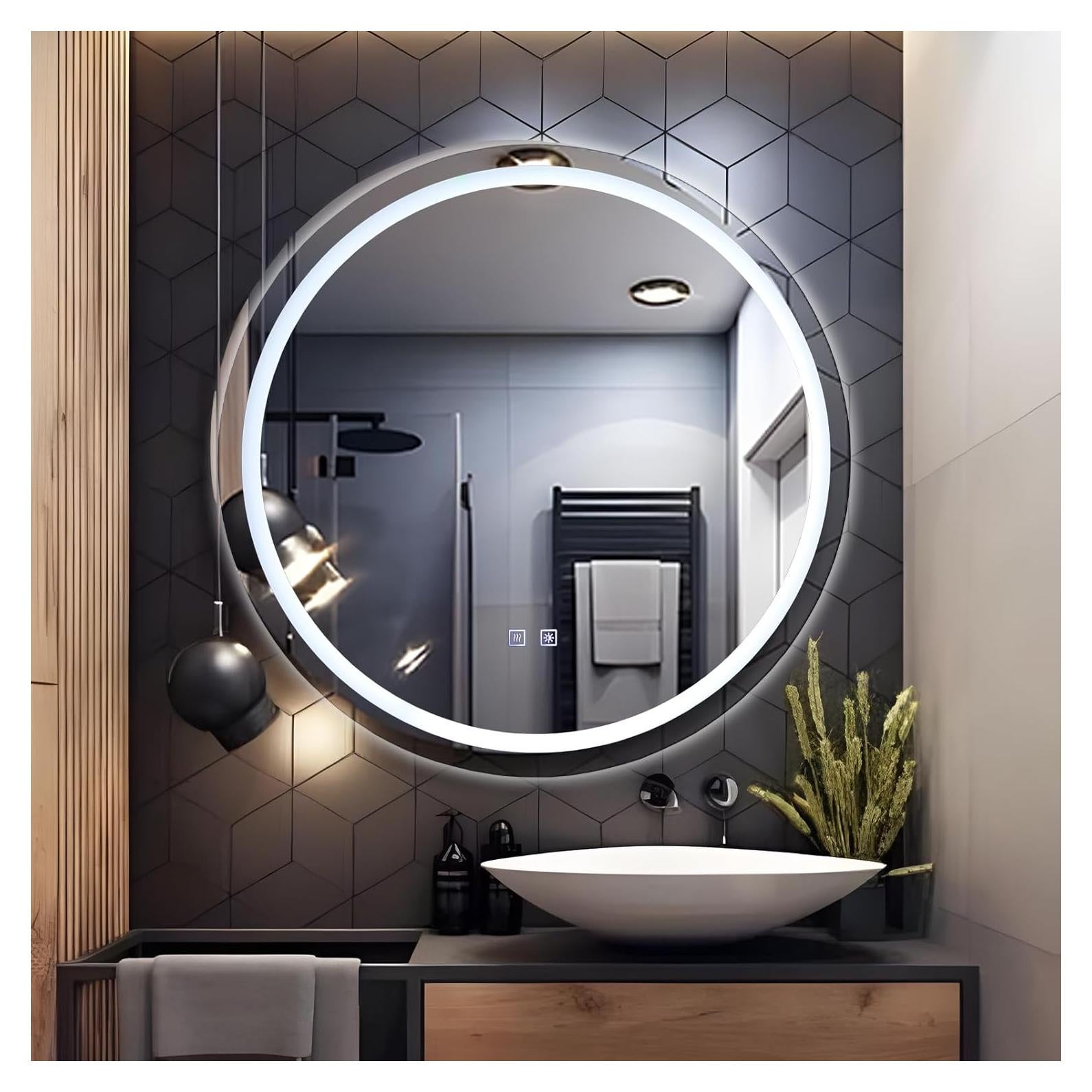 Espejo de Baño Redondo Vipush 71 cm con LED Regulable