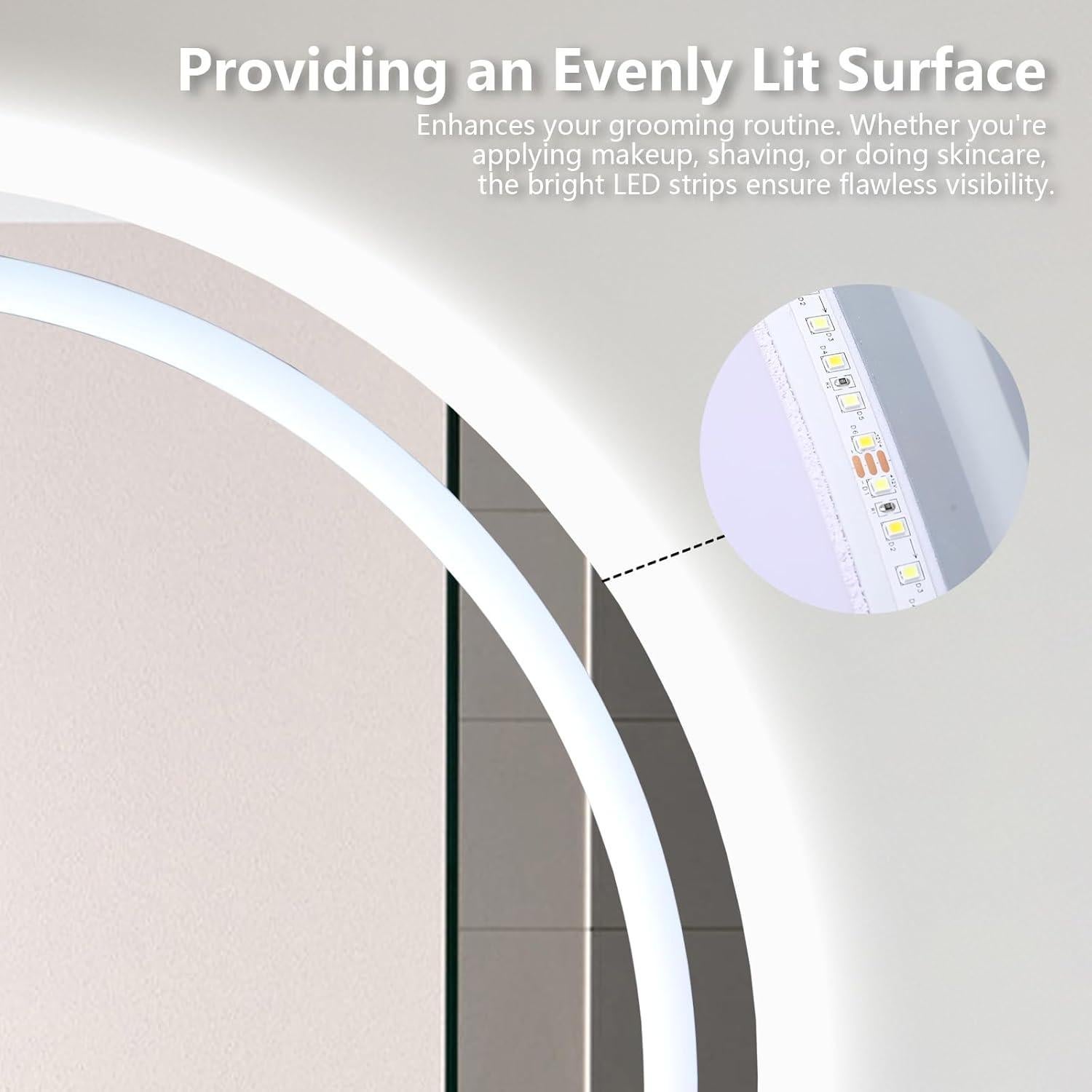 Espejo de Baño Redondo Vipush 71 cm con LED Regulable