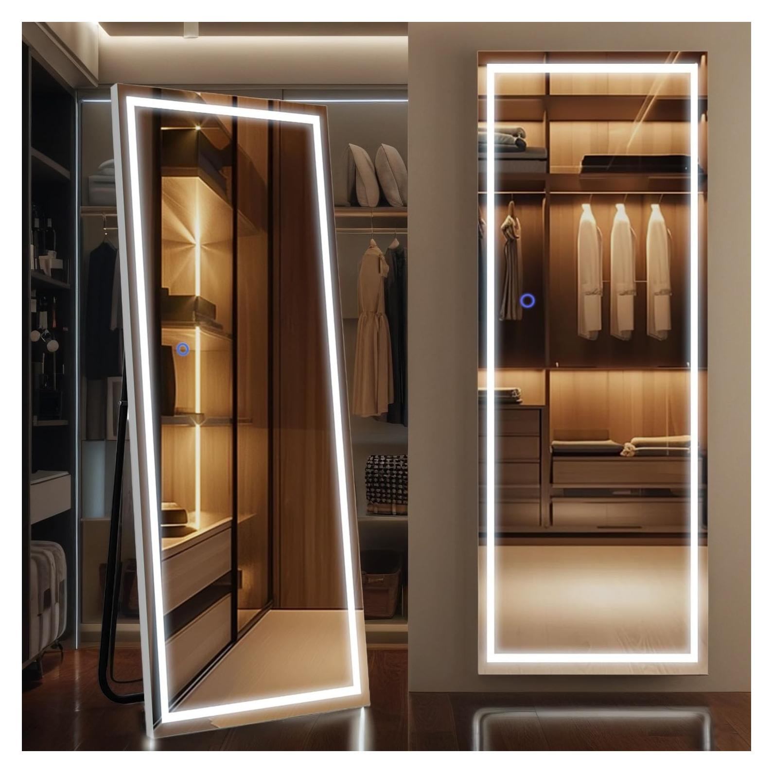 Espejo de Piso LED TRUNBACK 160x50 cm Regulable 3 Colores