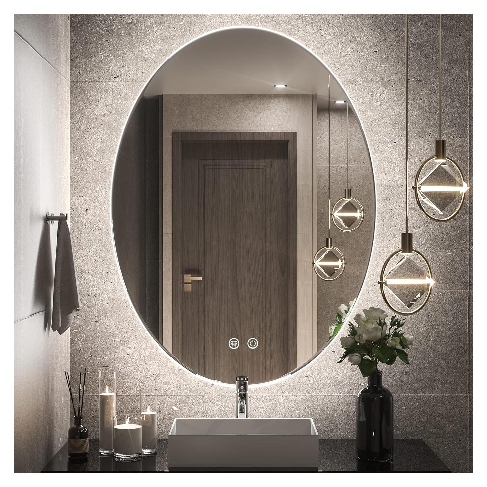 Espejo Ovalado Iluminado TETOTE 81x61 cm LED Anti-Niebla