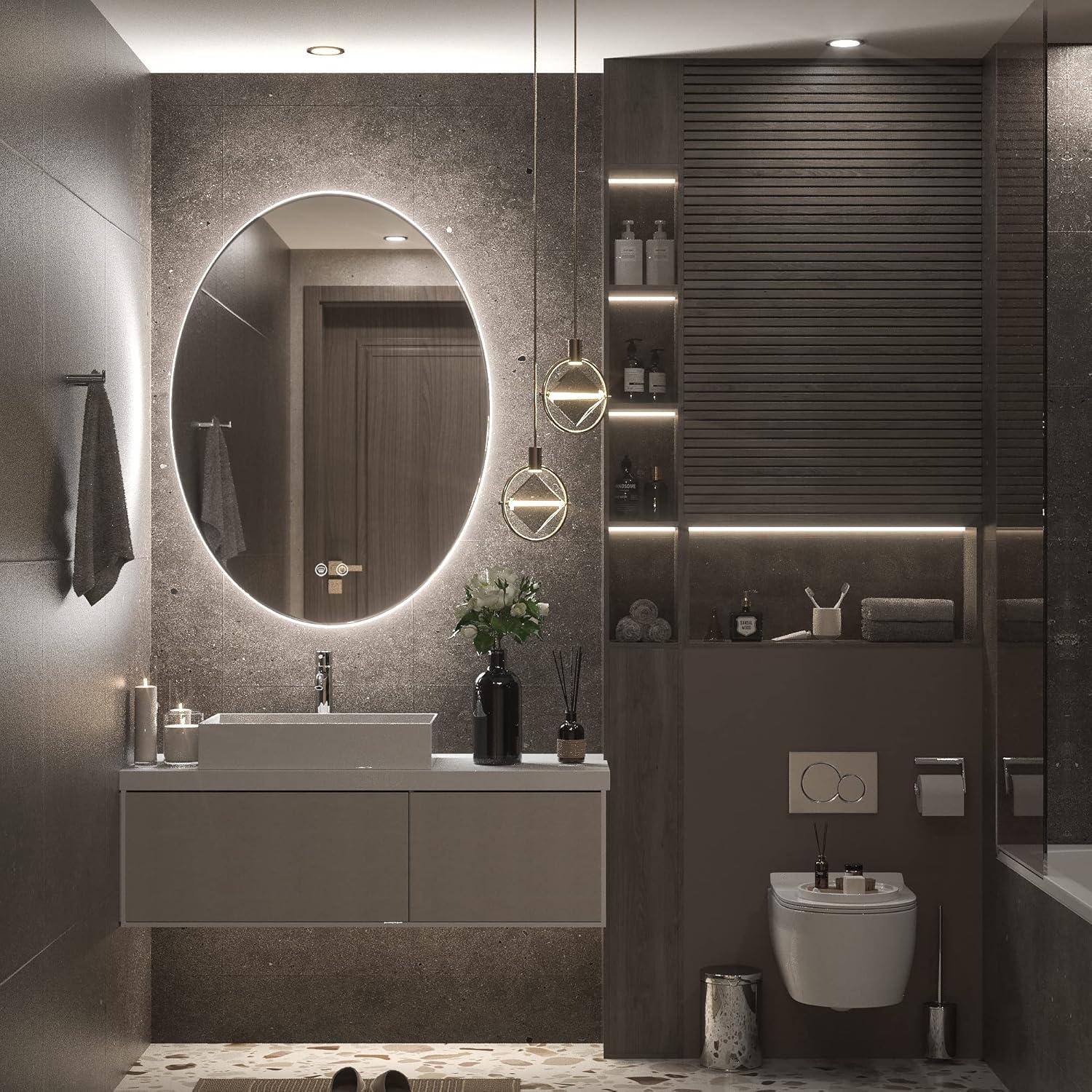 Espejo Ovalado Iluminado TETOTE 81x61 cm LED Anti-Niebla