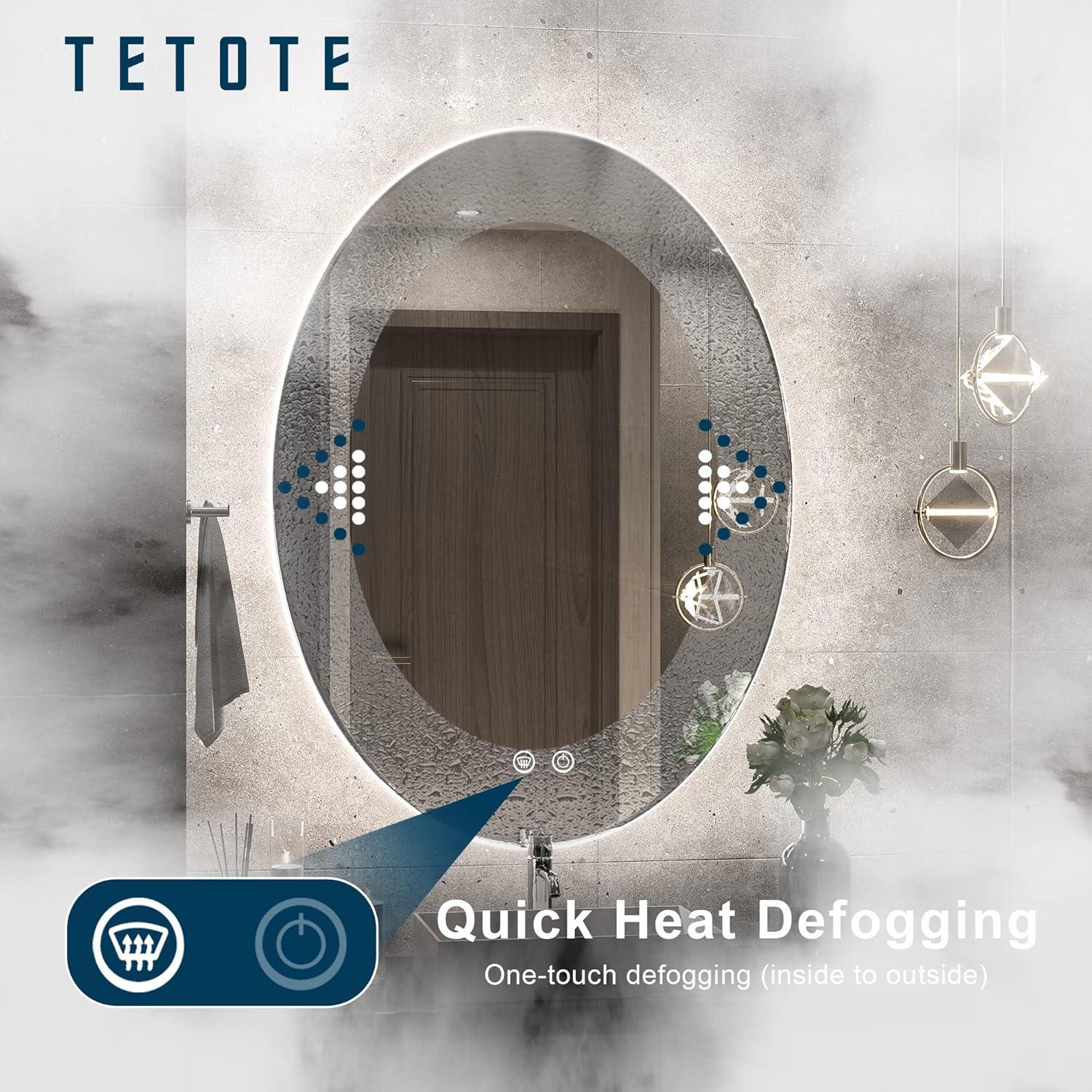 Espejo Ovalado Iluminado TETOTE 81x61 cm LED Anti-Niebla