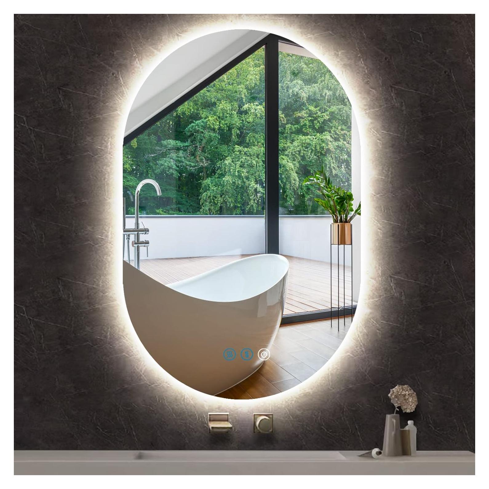 Espejo Ovalado Iluminado DIDIDADA 81x51 cm con 3 Colores