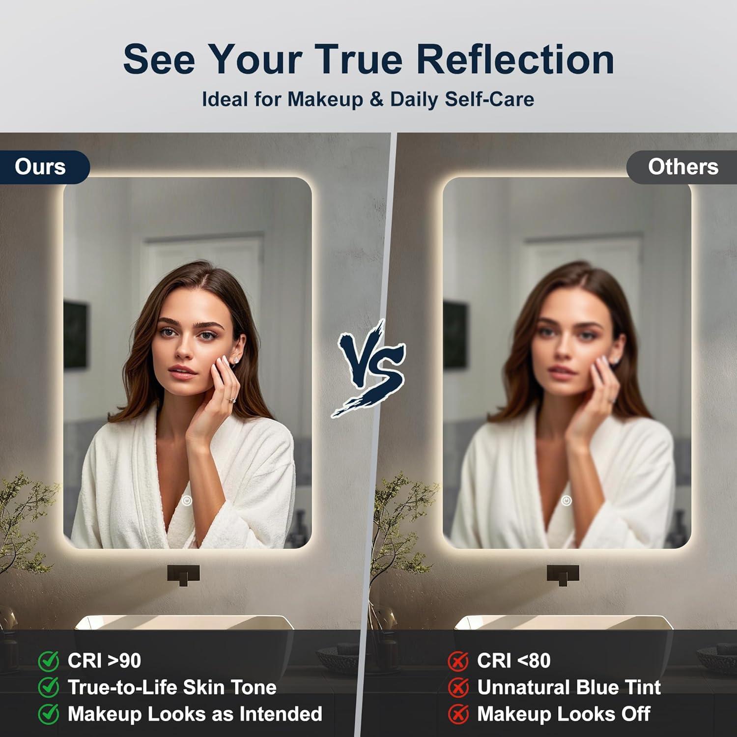 Espejo LED Retroiluminado Inbenioso 101x76 cm para Baño