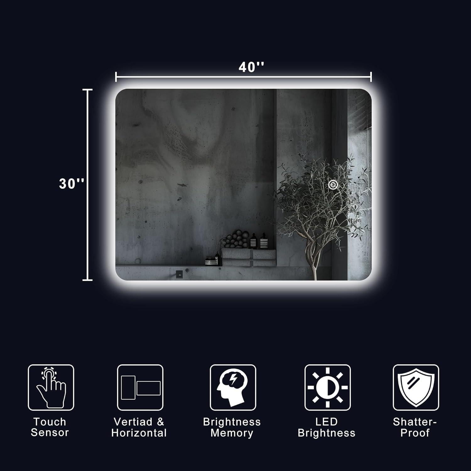 Espejo LED Retroiluminado Inbenioso 101x76 cm para Baño