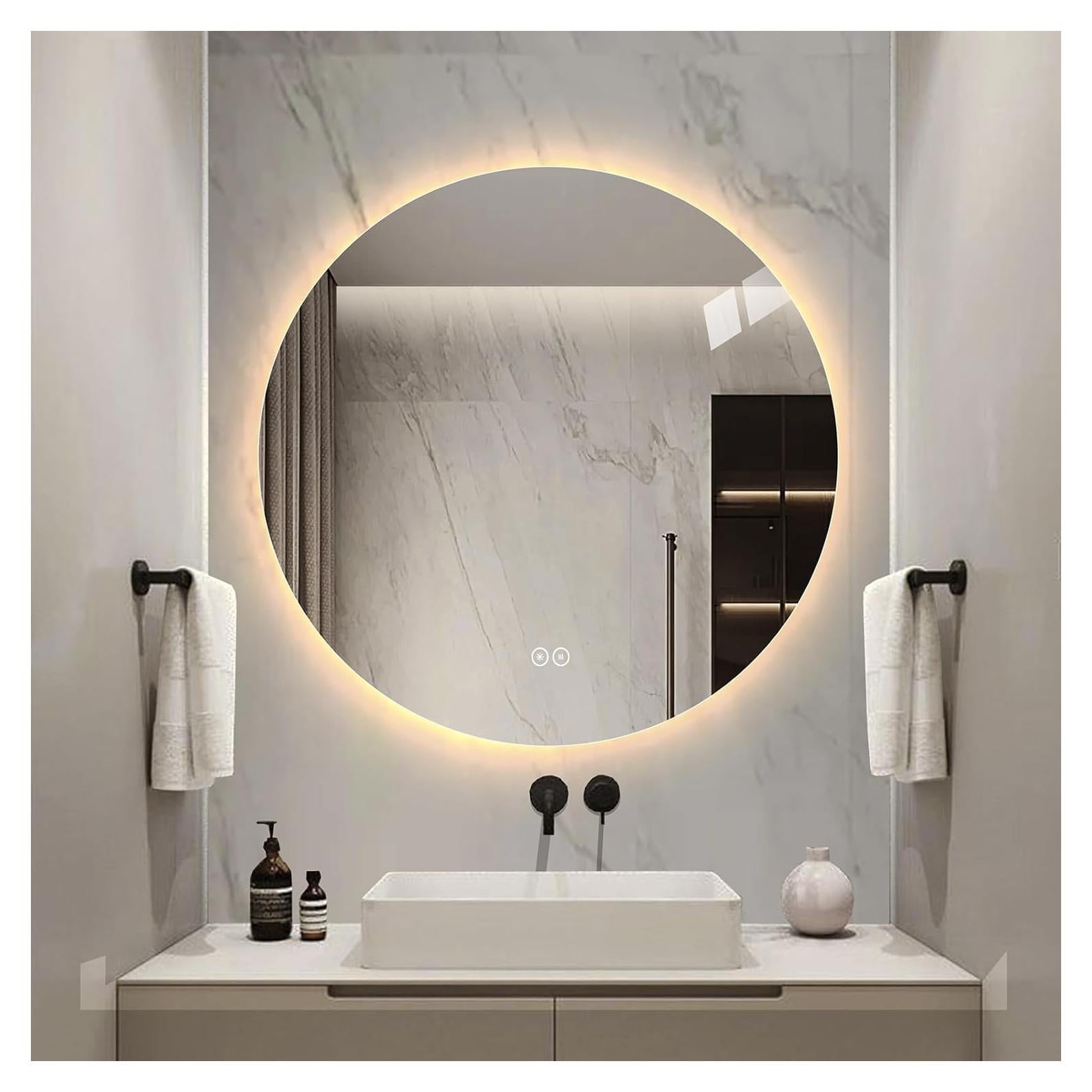 Espejo de Baño LED Redondo LAIYA 91.44 cm, Anti-vaho, Táctil