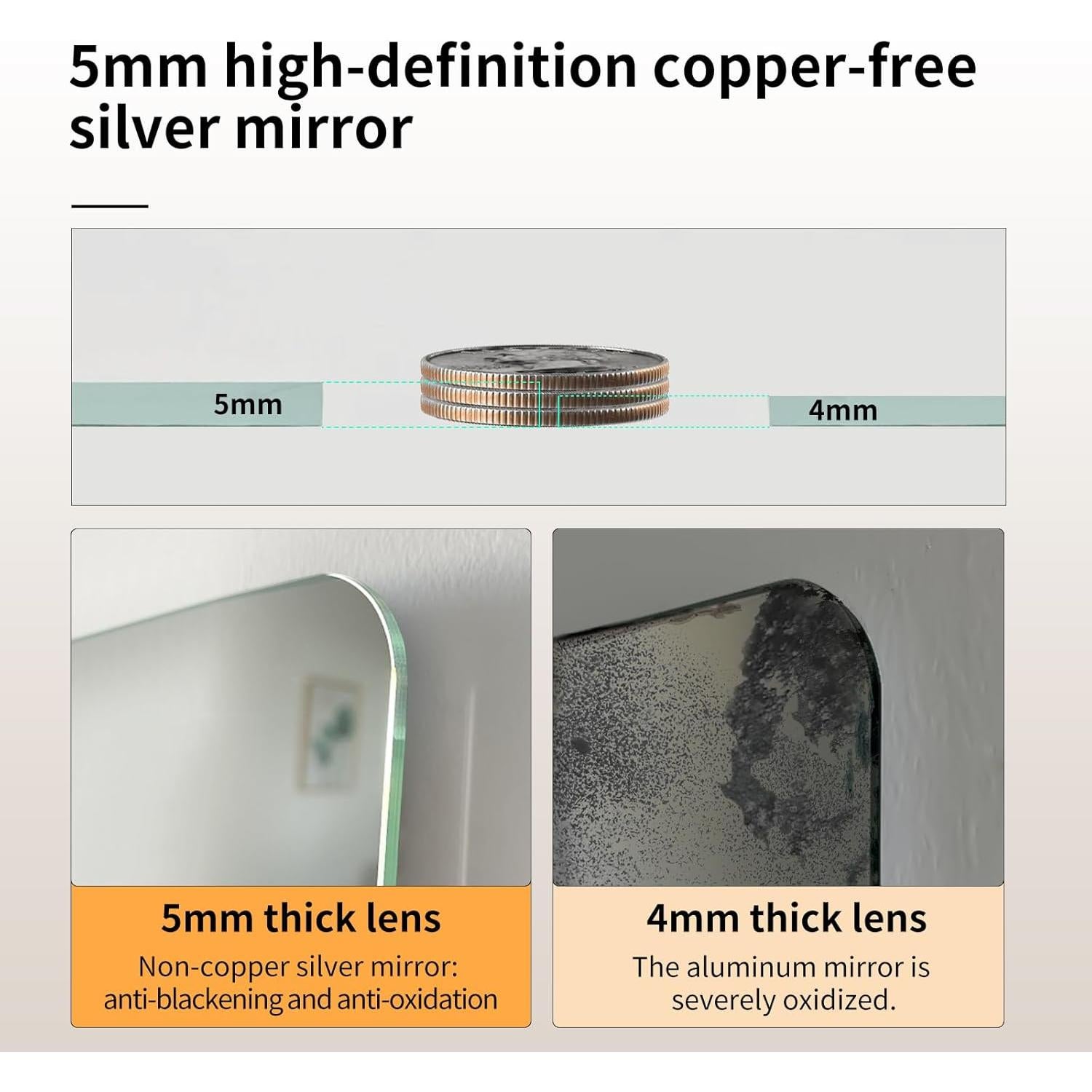 Espejo de Baño LED Redondo LAIYA 91.44 cm, Anti-vaho, Táctil