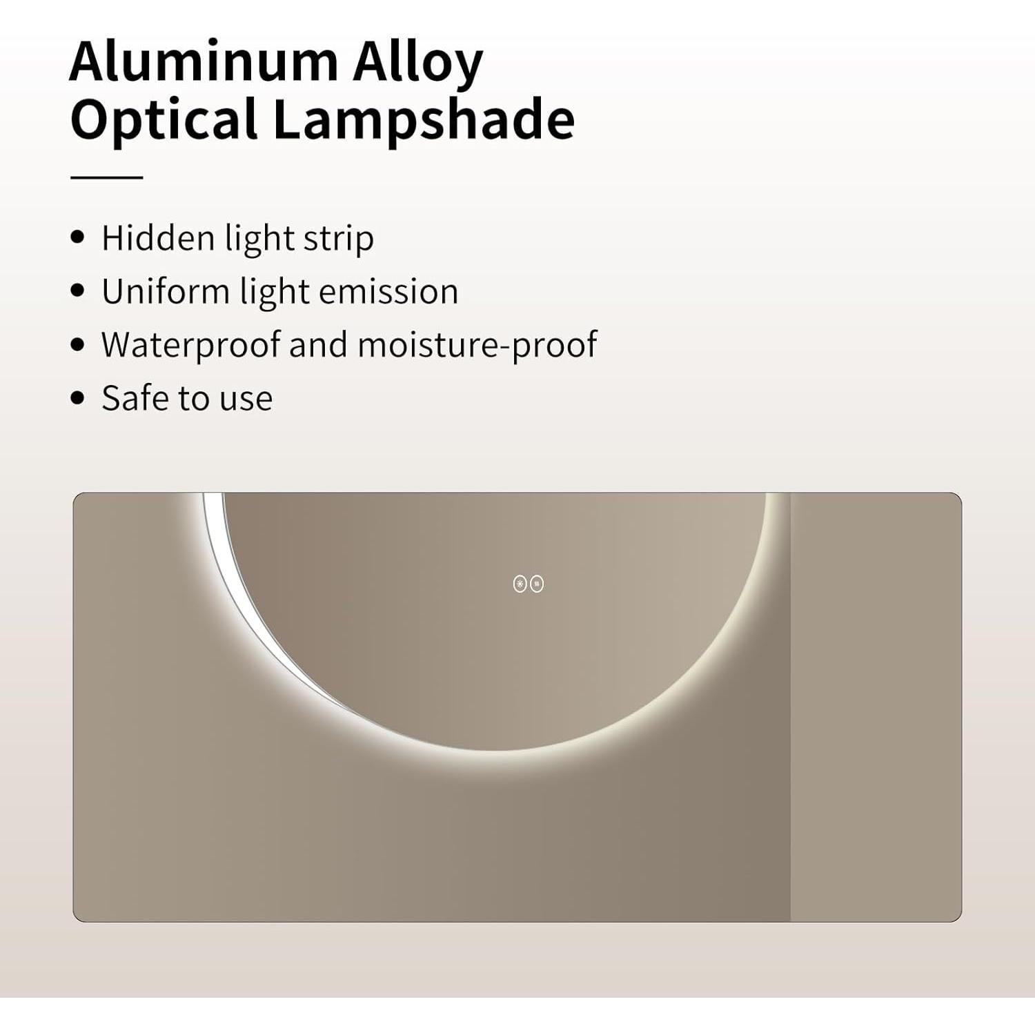 Espejo de Baño LED Redondo LAIYA 91.44 cm, Anti-vaho, Táctil