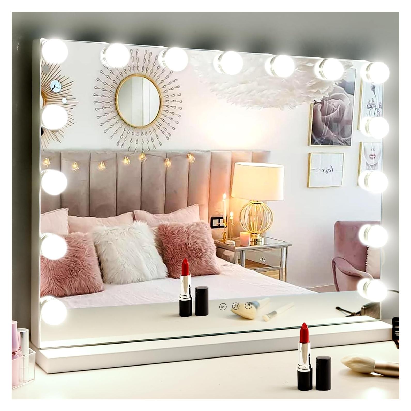 Espejo de Tocador Hollywoodense M MIVONDA con Luces LED 15 Bombillas