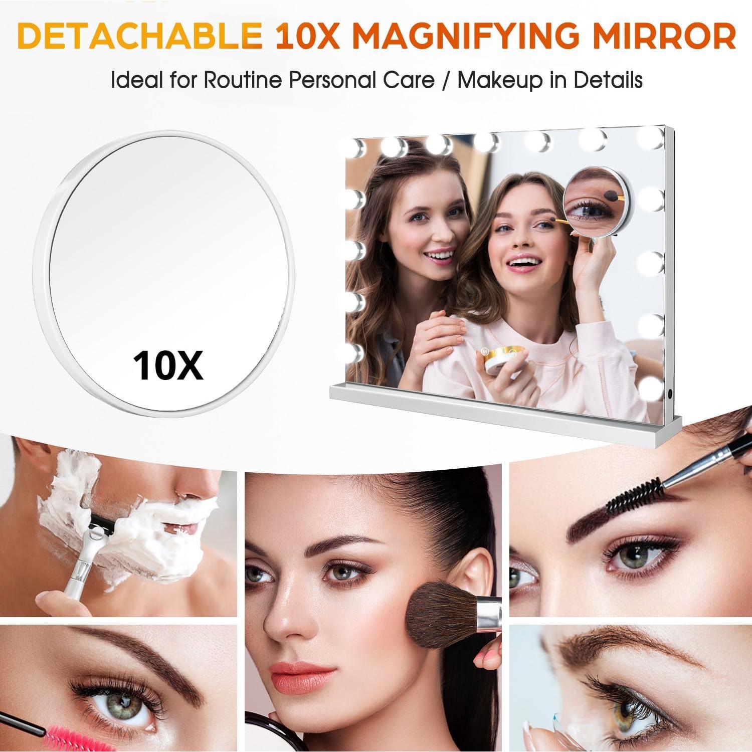 Espejo de Tocador Hollywoodense M MIVONDA con Luces LED 15 Bombillas