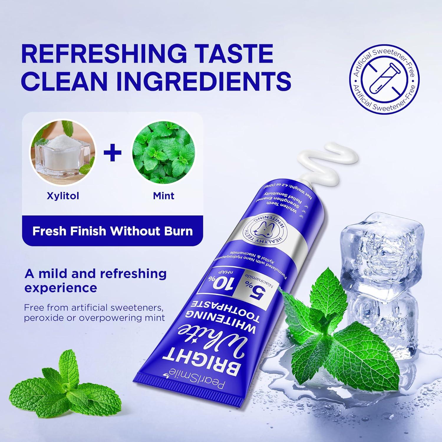 Pasta de Dientes Blanqueadora PearlSmile 120g - Niacinamida y Nano Hidroxiapatita