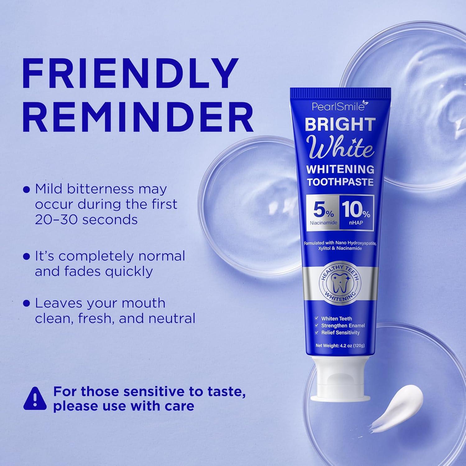 Pasta de Dientes Blanqueadora PearlSmile 120g - Niacinamida y Nano Hidroxiapatita