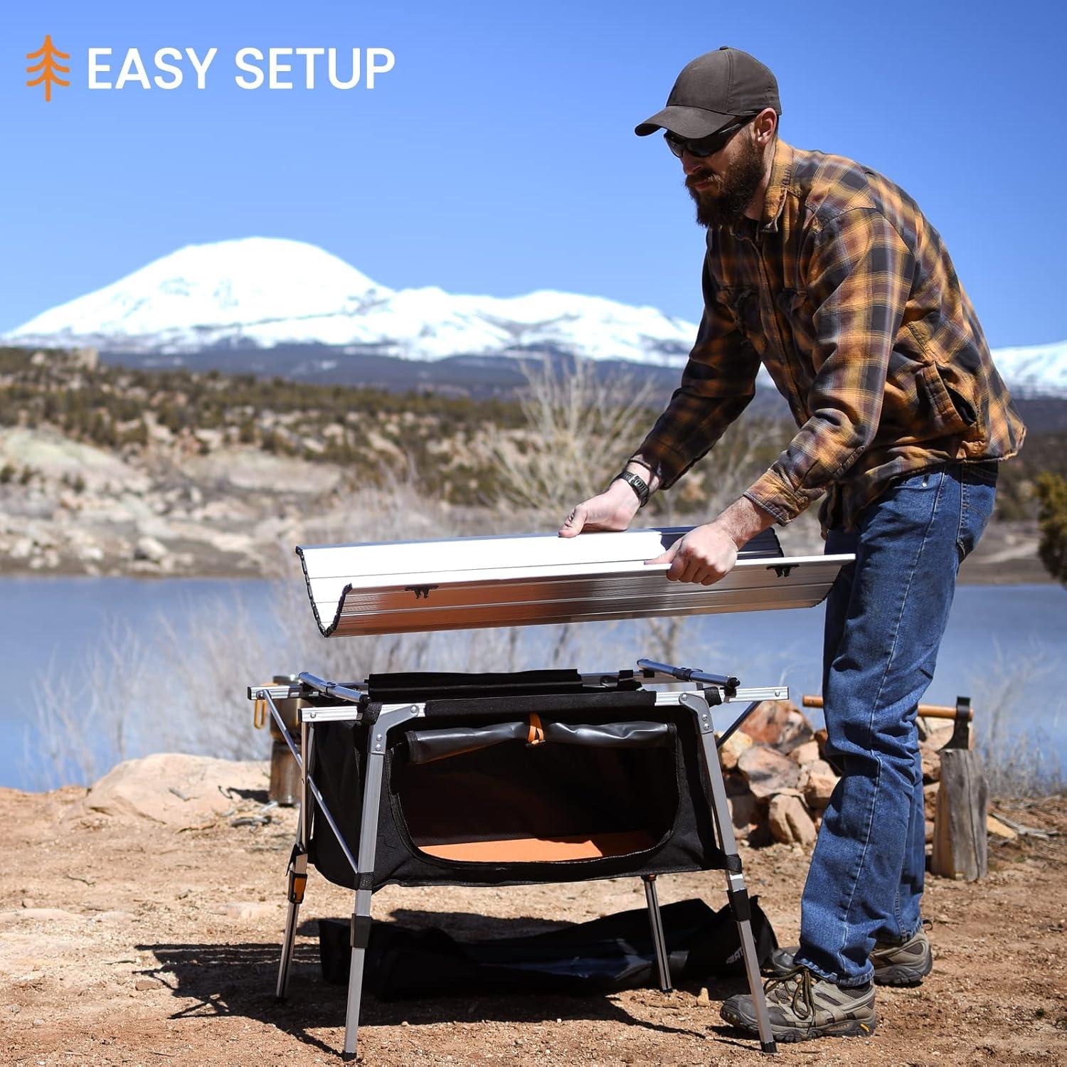 Mesa de Camping Plegable HEYTRIP Ajustable 63.5 cm Gris