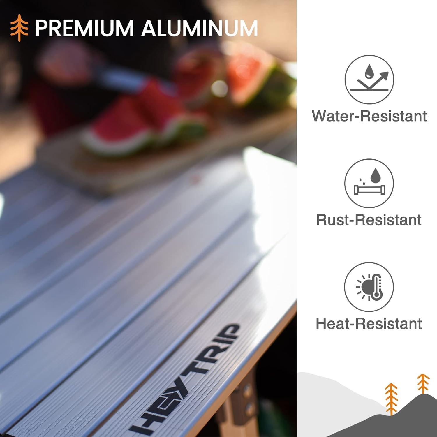 Mesa de Camping Plegable HEYTRIP Ajustable 63.5 cm Gris