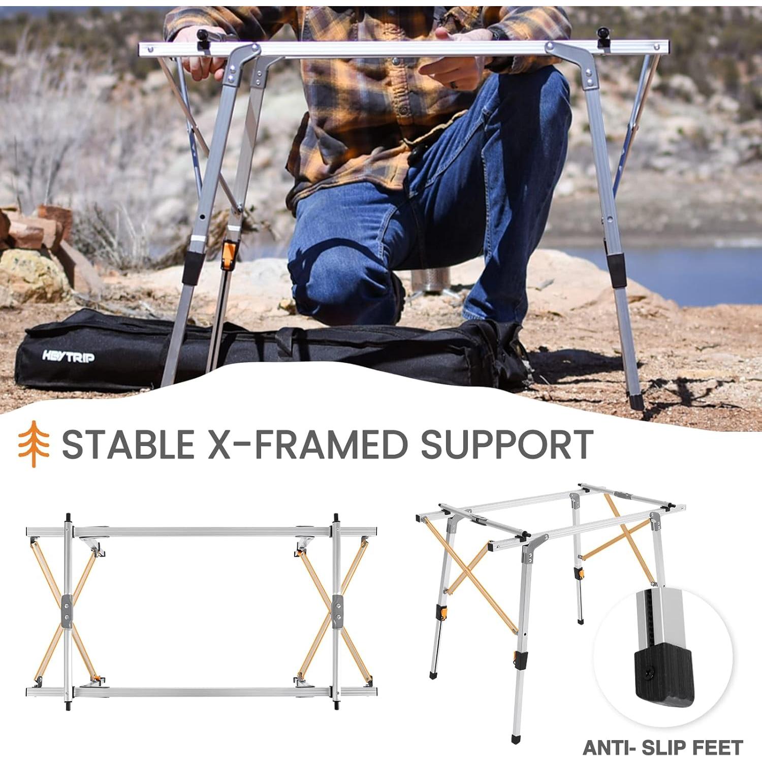 Mesa de Camping Plegable HEYTRIP Ajustable 63.5 cm Gris