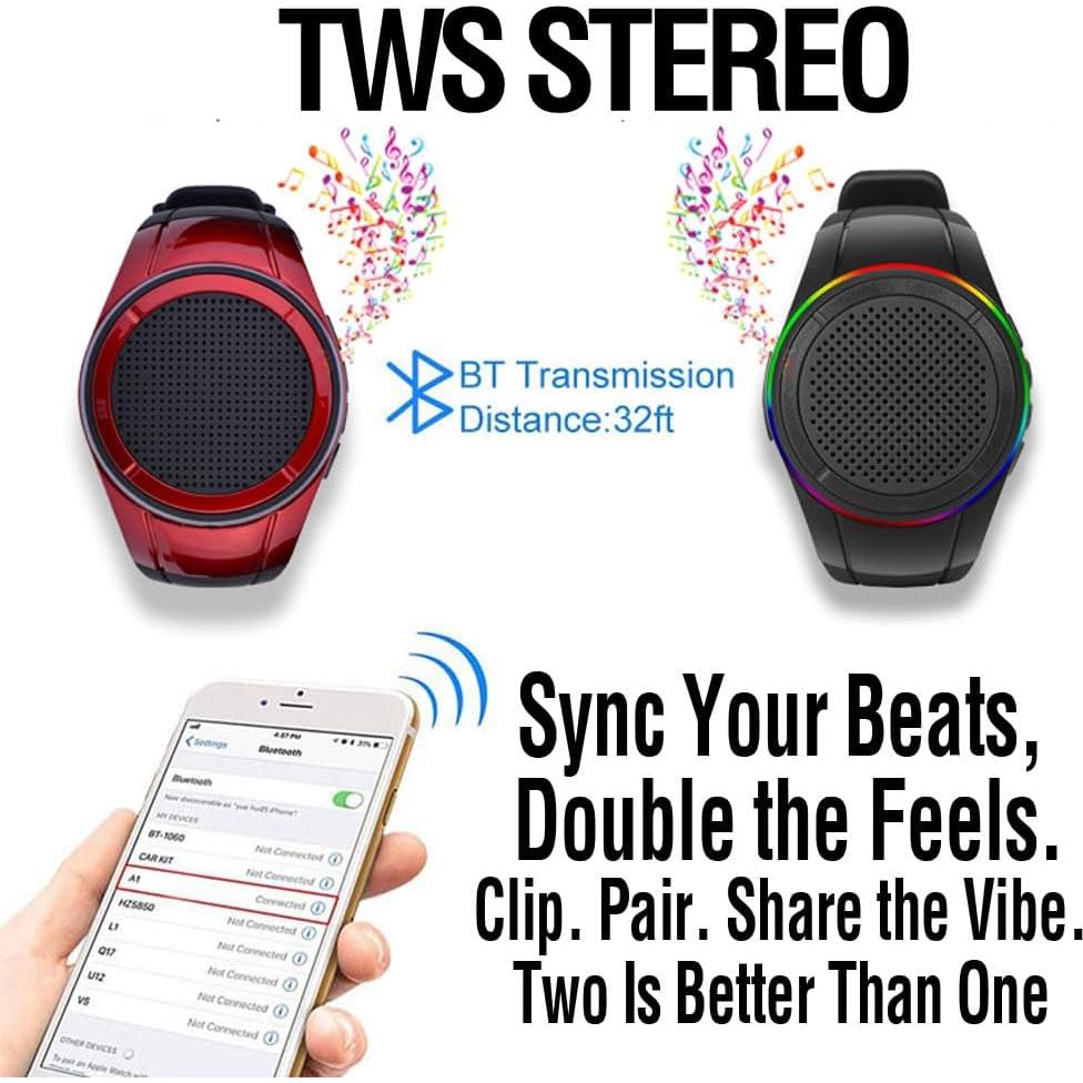 Reloj Altavoz Bluetooth Frewico X10 Impermeable IP45 Negro