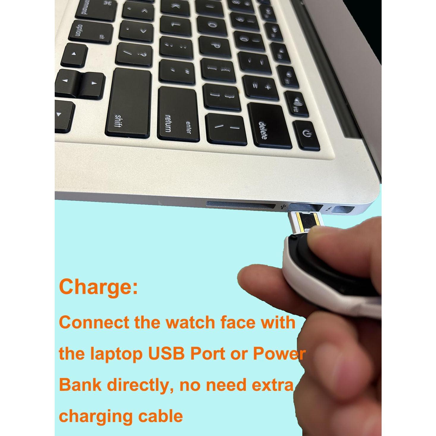 Reloj de Alarma Vibrante e-Vibra Negro Recargable Resistente al Agua