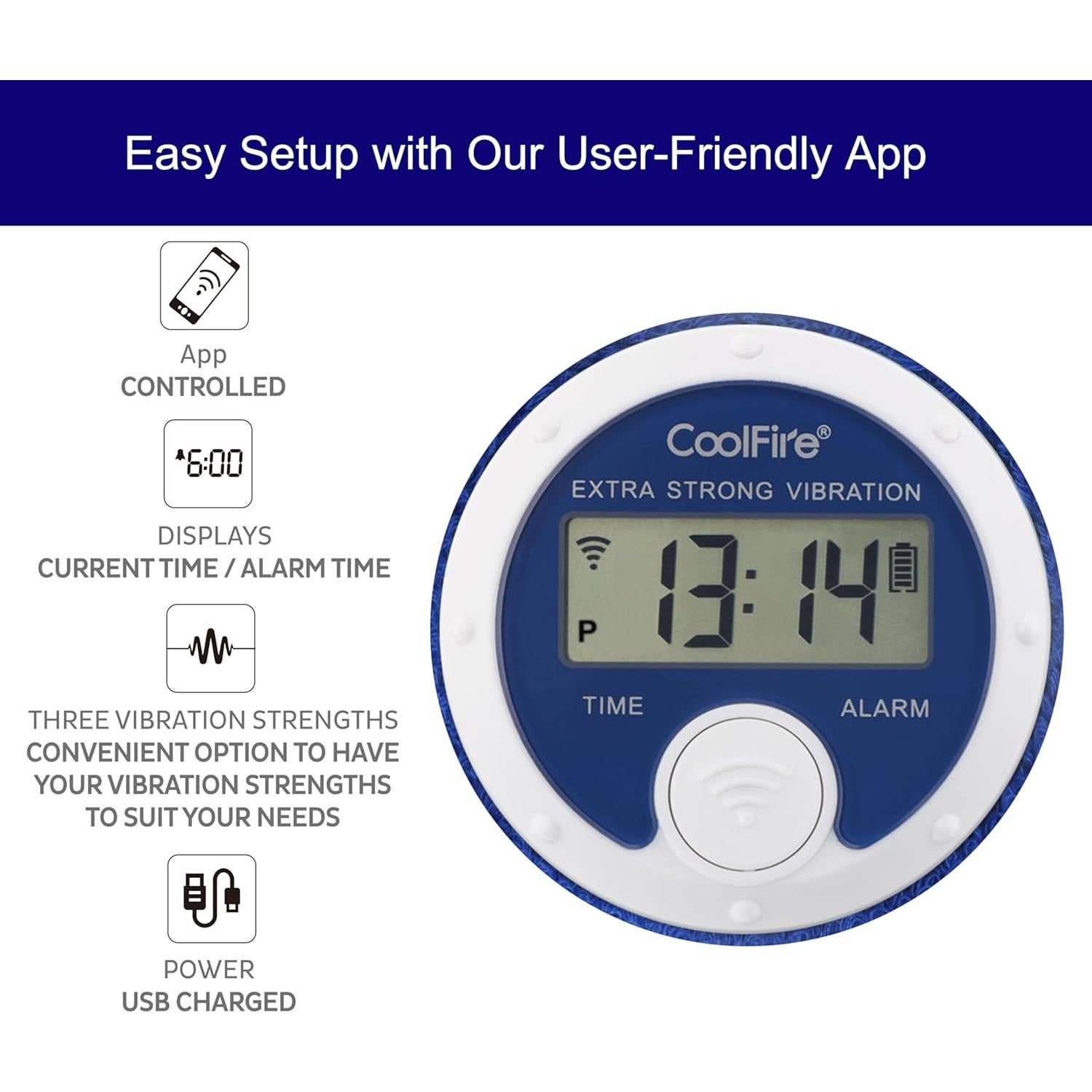 Coolfire Reloj Despertador Vibrante Silencioso Azul