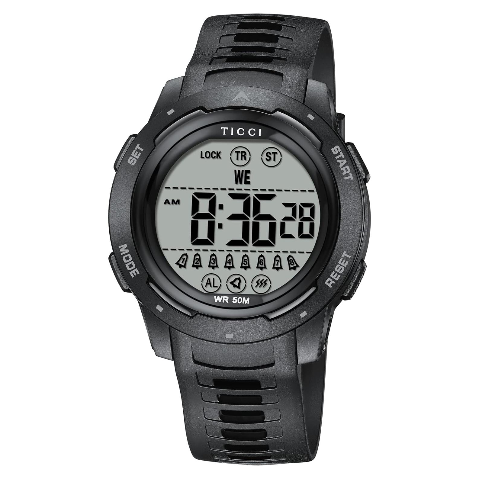 Reloj Vibrante TICCI Unisex con 8 Alarmas y Retroiluminación