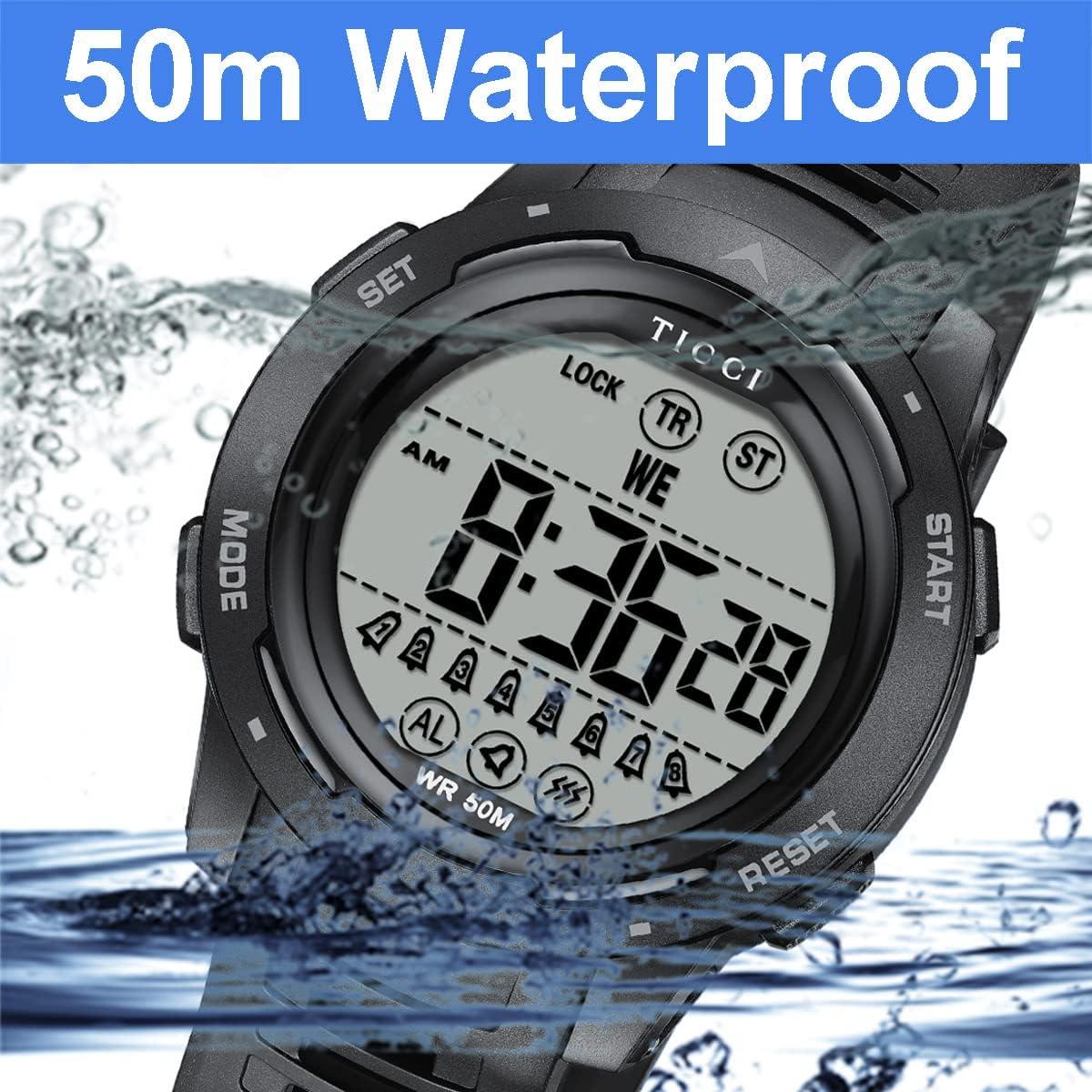 Reloj Vibrante TICCI Unisex con 8 Alarmas y Retroiluminación