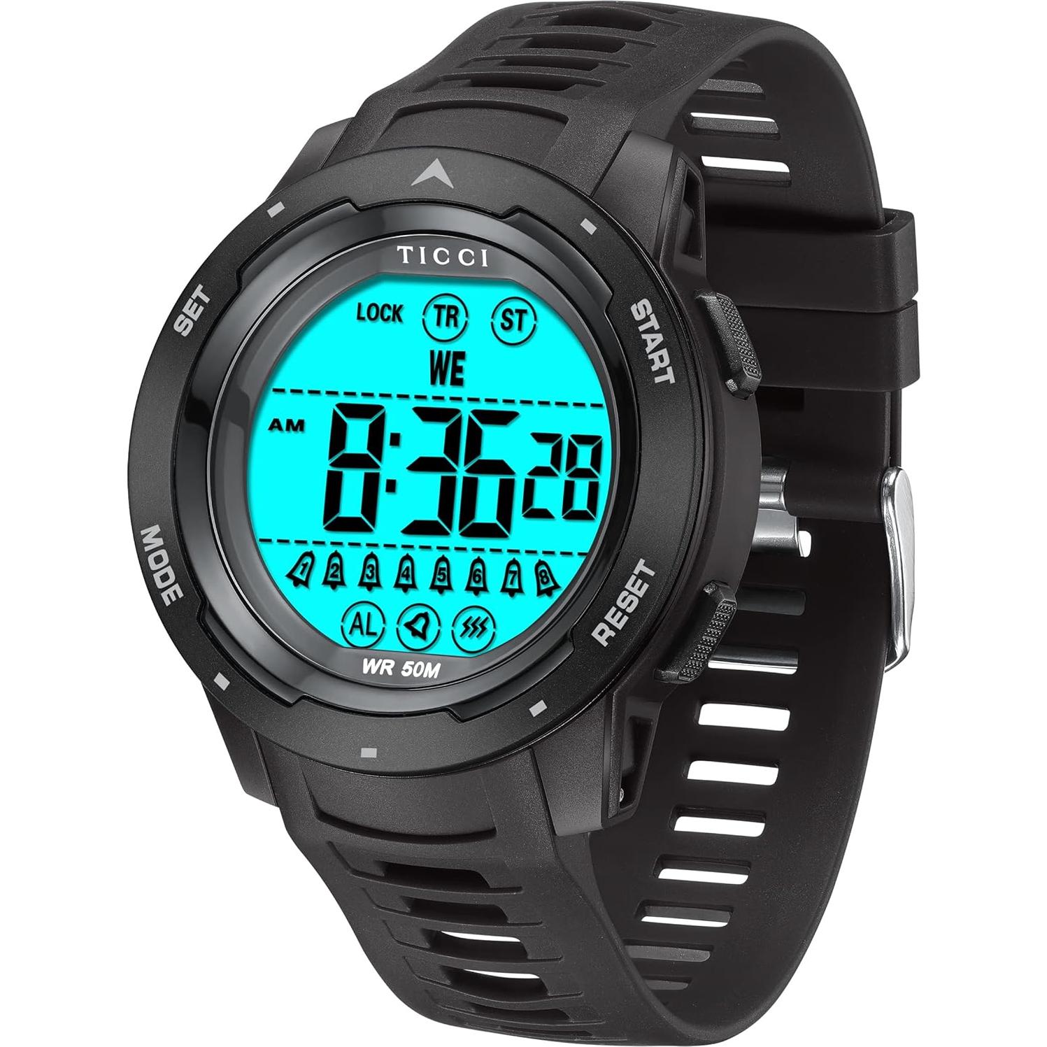 Reloj Vibrante TICCI Unisex con 8 Alarmas y Retroiluminación